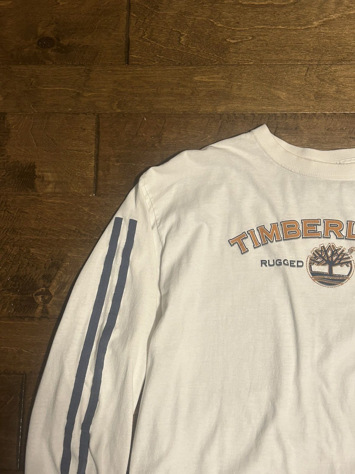 Other × Timberland × Vintage Vintage Timberland White And Navy Long Sleeve Size US L / EU 52-54 / 3 - 3 Thumbnail