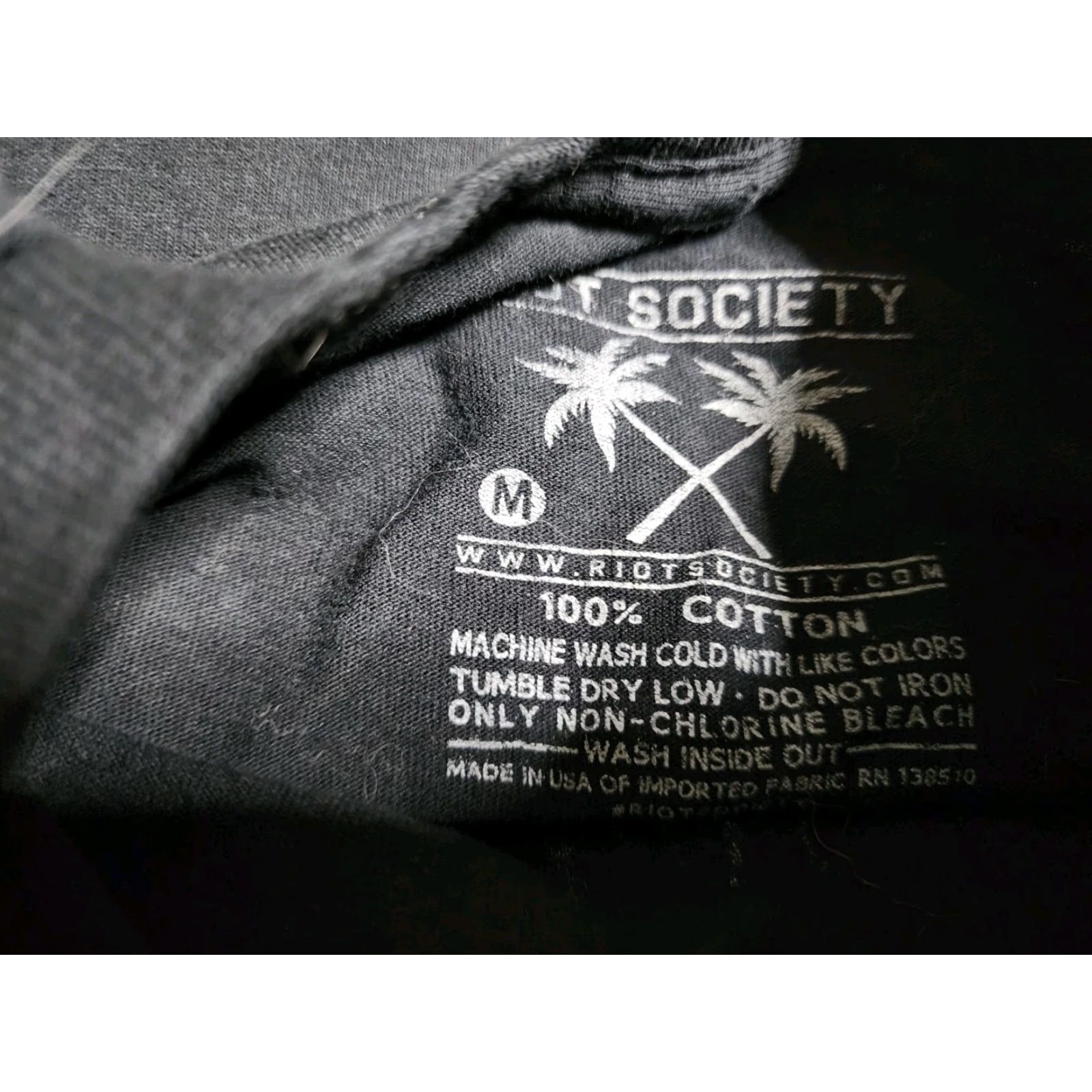 Vintage Mens M Hip Hop T Shirt Black Riot Society Rat Snitches Get Stitches Short Sleeve Crew Neck Cotton Funny Size US M / EU 48-50 / 2 - 4 Thumbnail