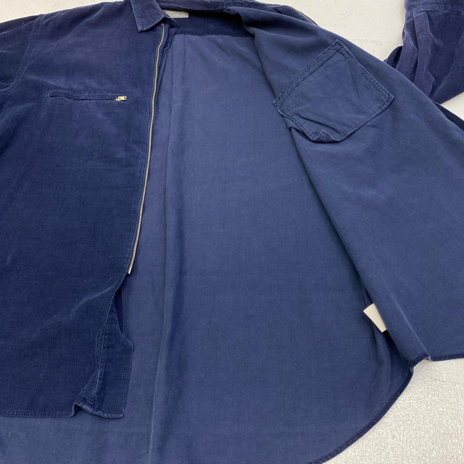 Comme des Garcons Homme Shirt Corduroy zip long sleeve plain pocket zip Navy Size US XL / EU 56 / 4 - 3 Thumbnail