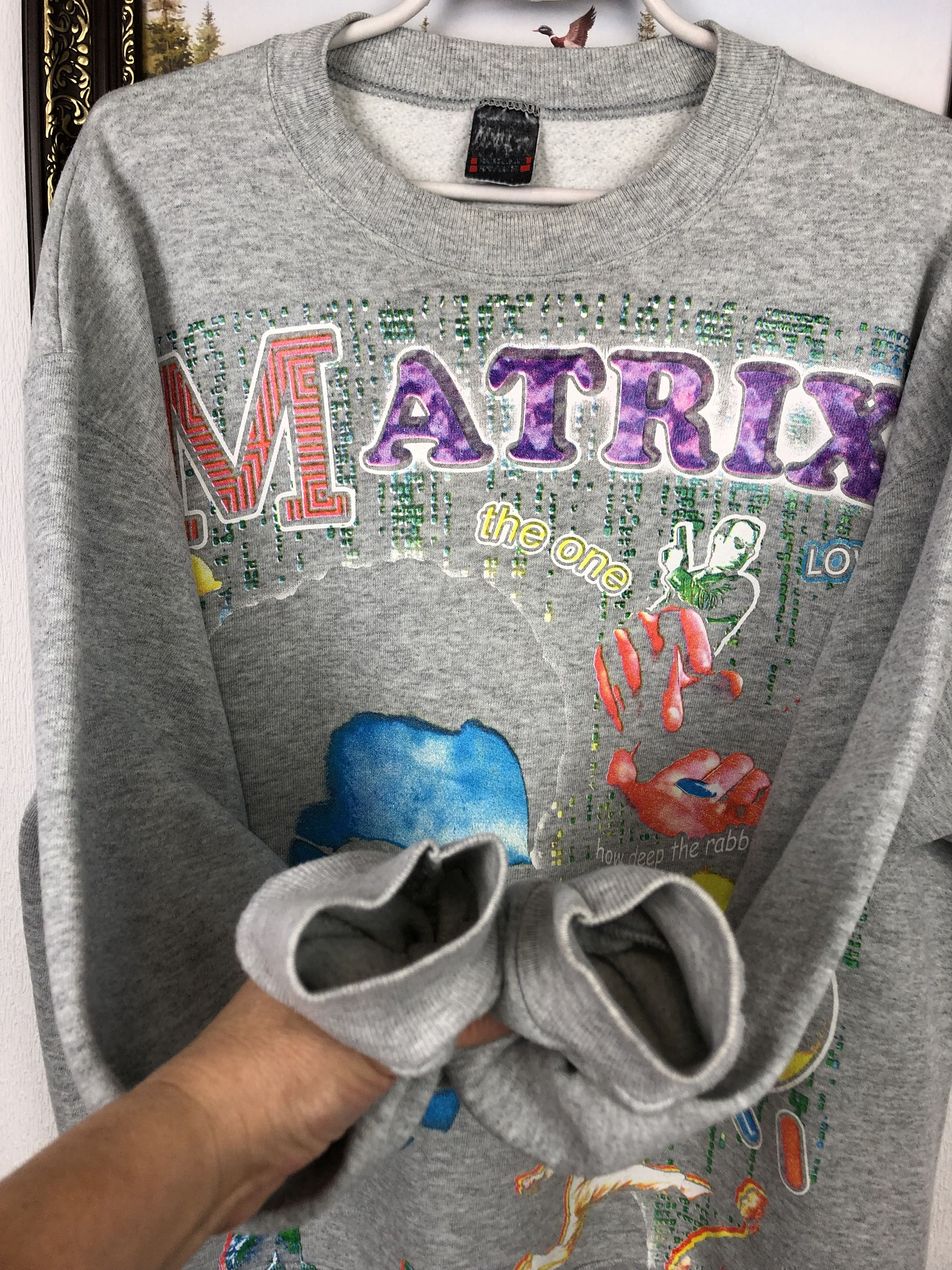 Vintage Vintage 90s Matrix Movie Over Print Sweatshirt Rare Crewneck Size US L / EU 52-54 / 3 - 4 Thumbnail