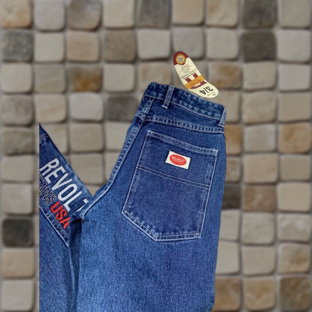 Denime VINTAGE Revolt Jeans Women 26x30 Blue Denim 100% Cotton Bootcut Flair Fit NWT NOS Size 26" / US 2 / IT 38 - 1 Thumbnail