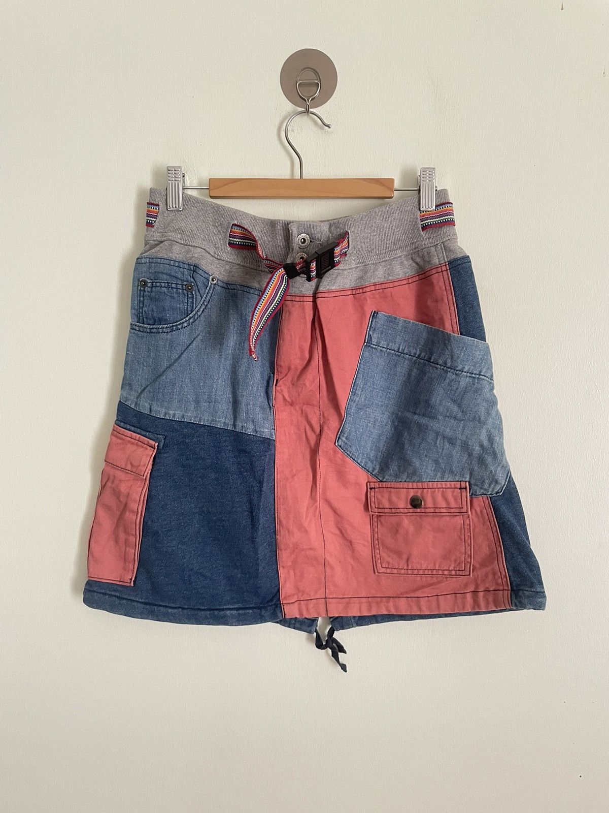 go slow caravan Go Slow Caravan Patch Work Mini Skirt Size 29" - 1 Thumbnail
