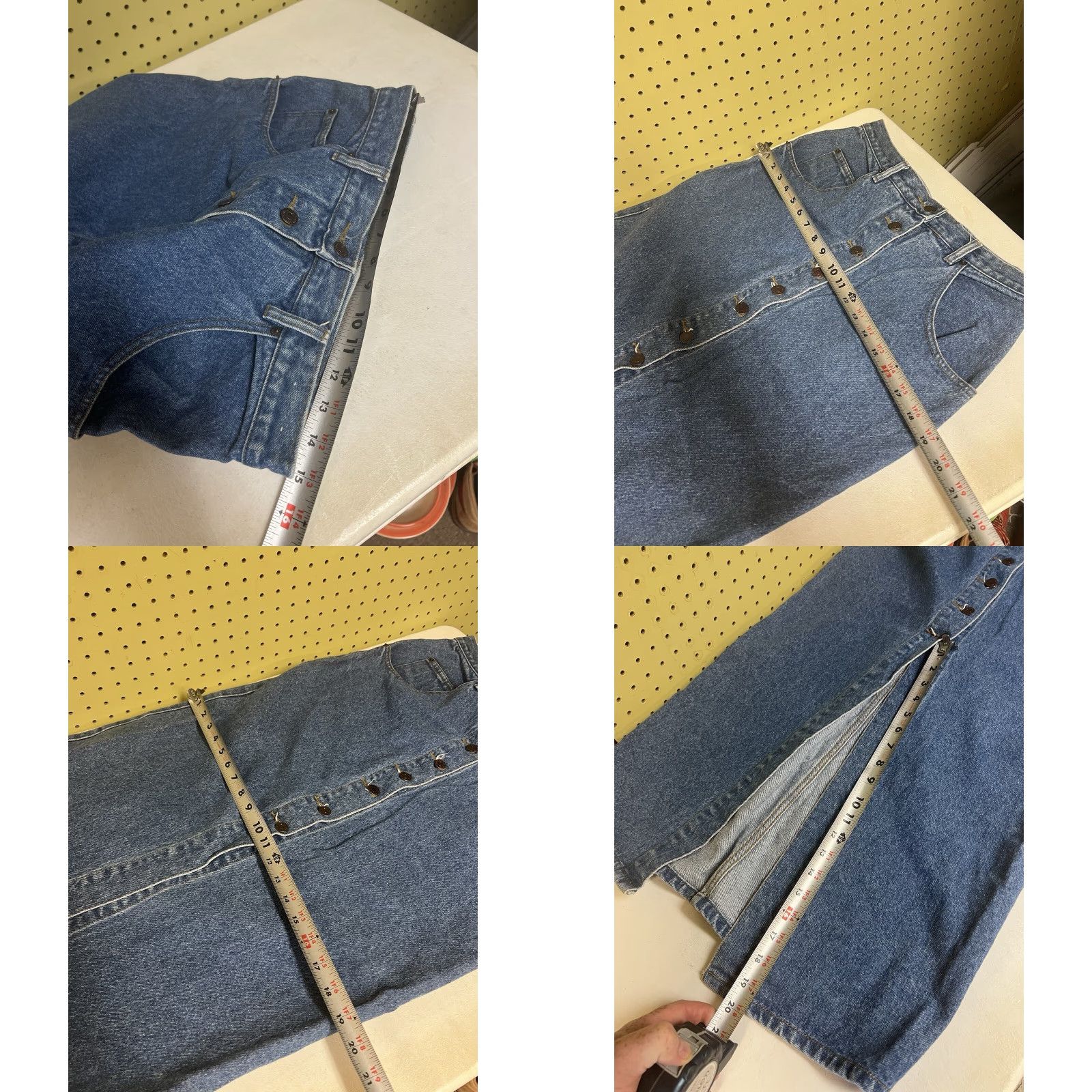 Jordache VINTAGE Jordache Denim Skirt Long - 30” Waist x 36" Long - Cotton, Zip, Button, 100% Cotton - Blue - Stone Wash - 80s 90s - Women - Size 10 Size 32" / US 10 / IT 46 - 8 Thumbnail