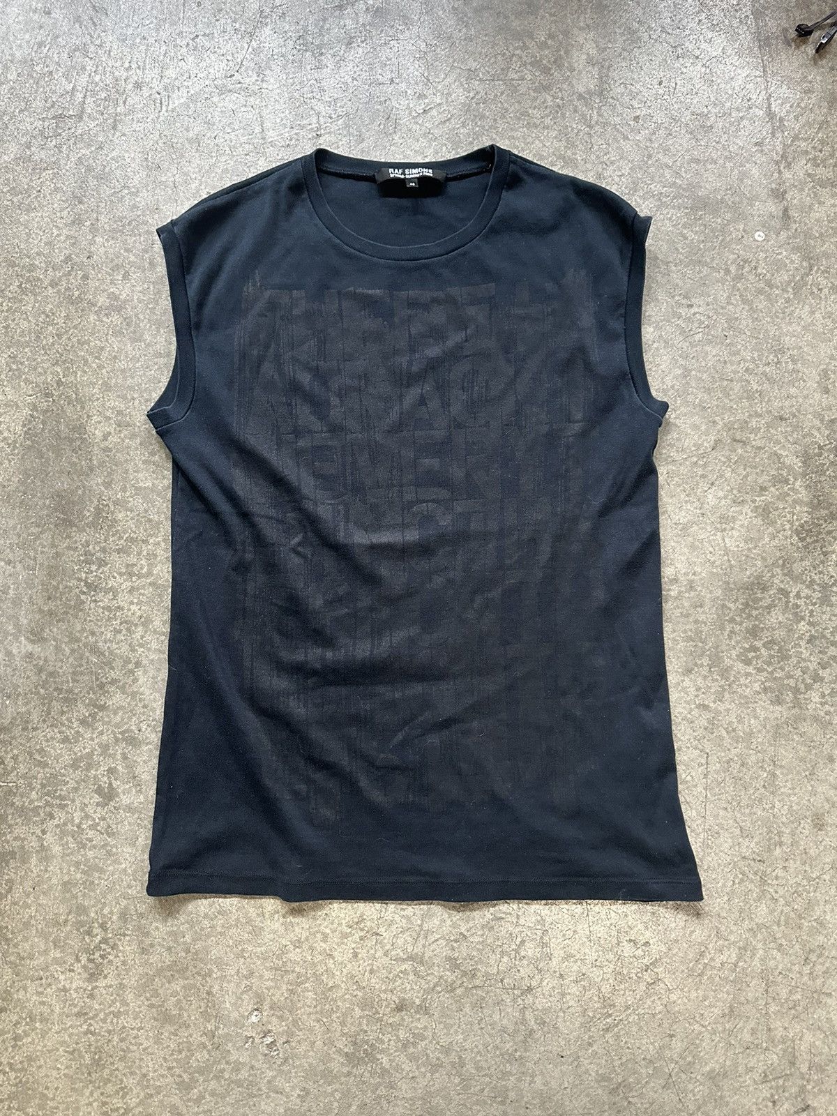 トップス RAF SIMONS  04ss tank top Small Leather Patch Tank Top in Black – SVRN