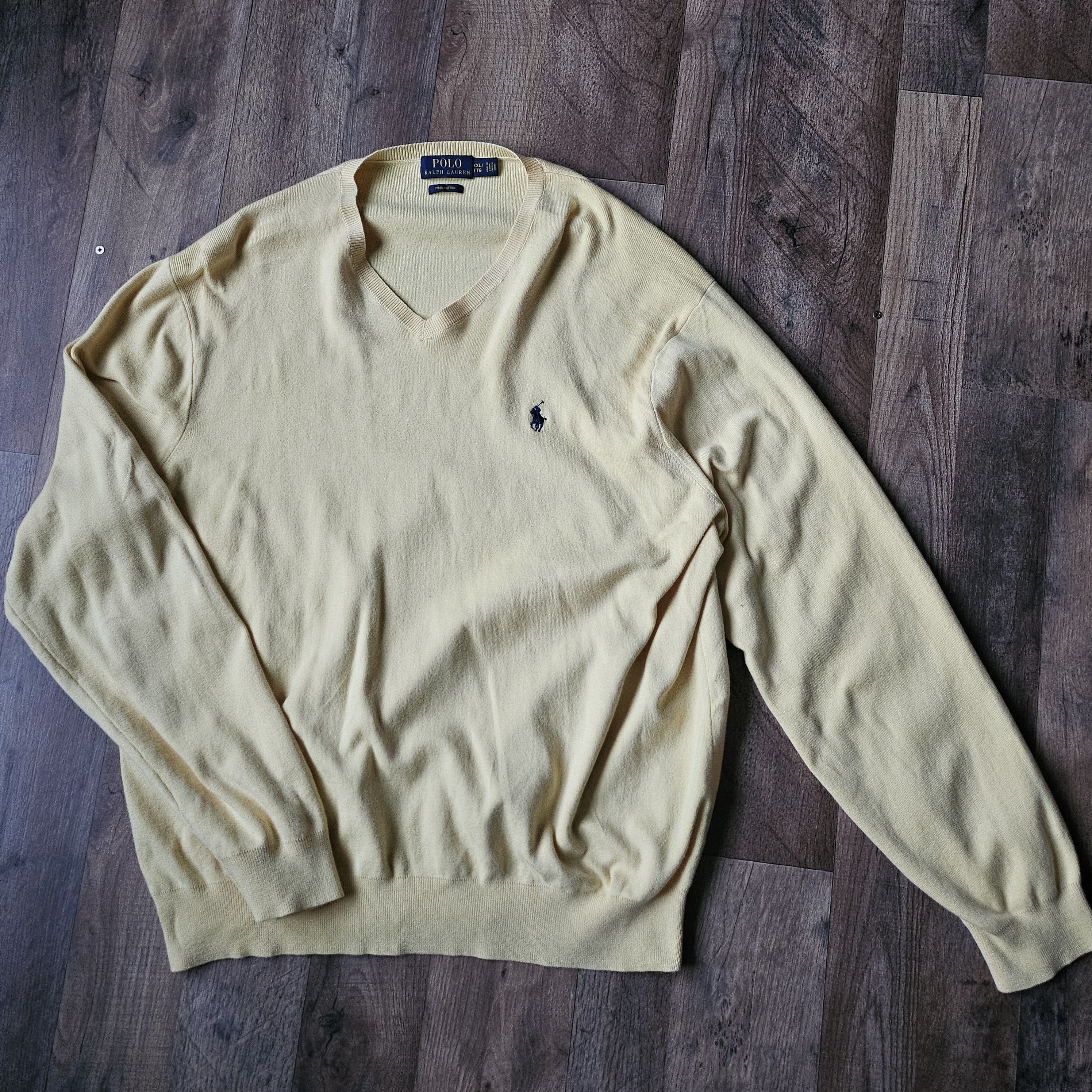 Polo Ralph Lauren Polo Ralph Lauren Sweater Mens XXL Yellow V-Neck Size US XXL / EU 58 / 5 - 1 Thumbnail
