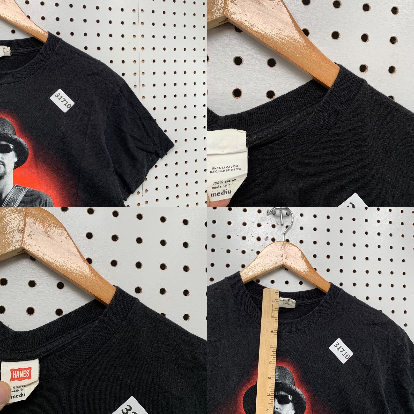 Hanes Vintage Black Mens M T-Shirt Rock Band Tee 18.5x26.5 Hanes Shirt Music Rock Band TEE Mens Size US M / EU 48-50 / 2 - 8 Thumbnail