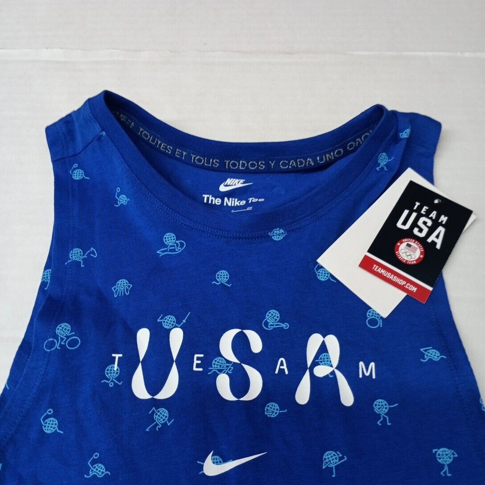 Nike Nike USA Club Tank Top Women's S Blue All Over Print FZ3384 Size S / US 4 / IT 40 - 2 Thumbnail