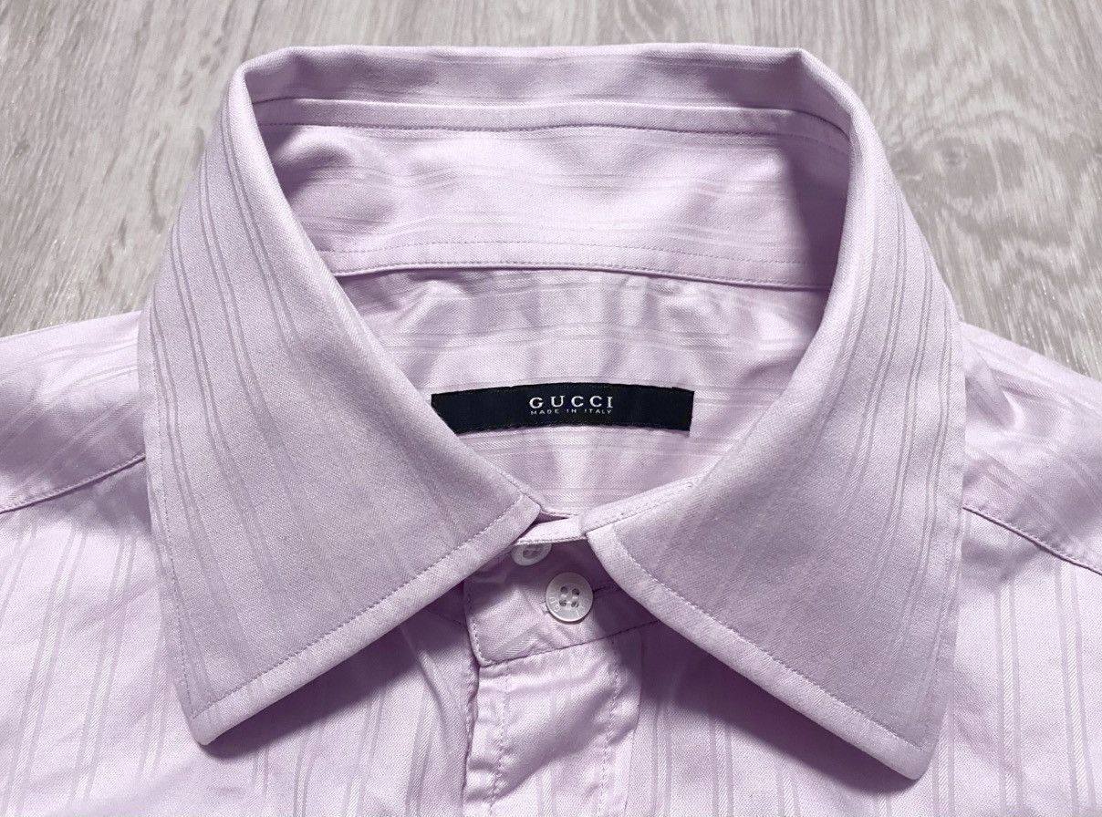 Gucci Vintage Gucci by Tom Ford Pink Long Sleeve Striped Shirt Size US S / EU 44-46 / 1 - 11 Thumbnail