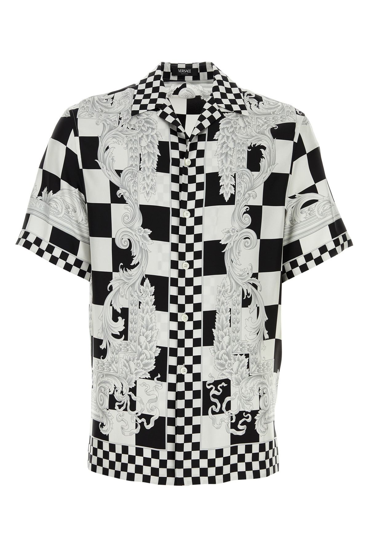 image of Versace Informal Shirt Contrasto Medusa Print Silk Twill in Mixed Colours, Men's (Size Large)