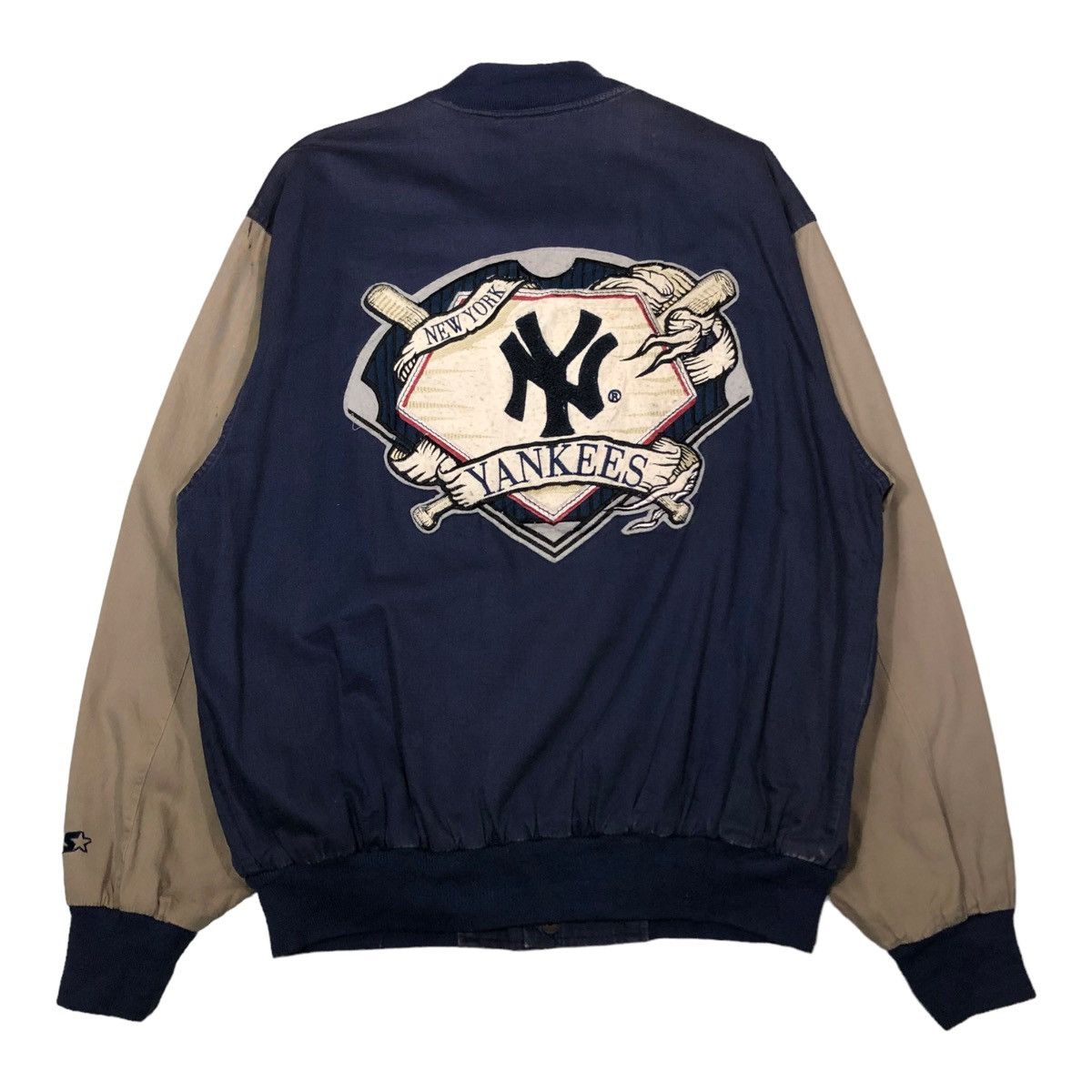 New York Yankees 🔥VINTAGE BOMBER JACKET NEW YORK YANKEES STARTER BIG LOGO Size US M / EU 48-50 / 2 - 1 Thumbnail