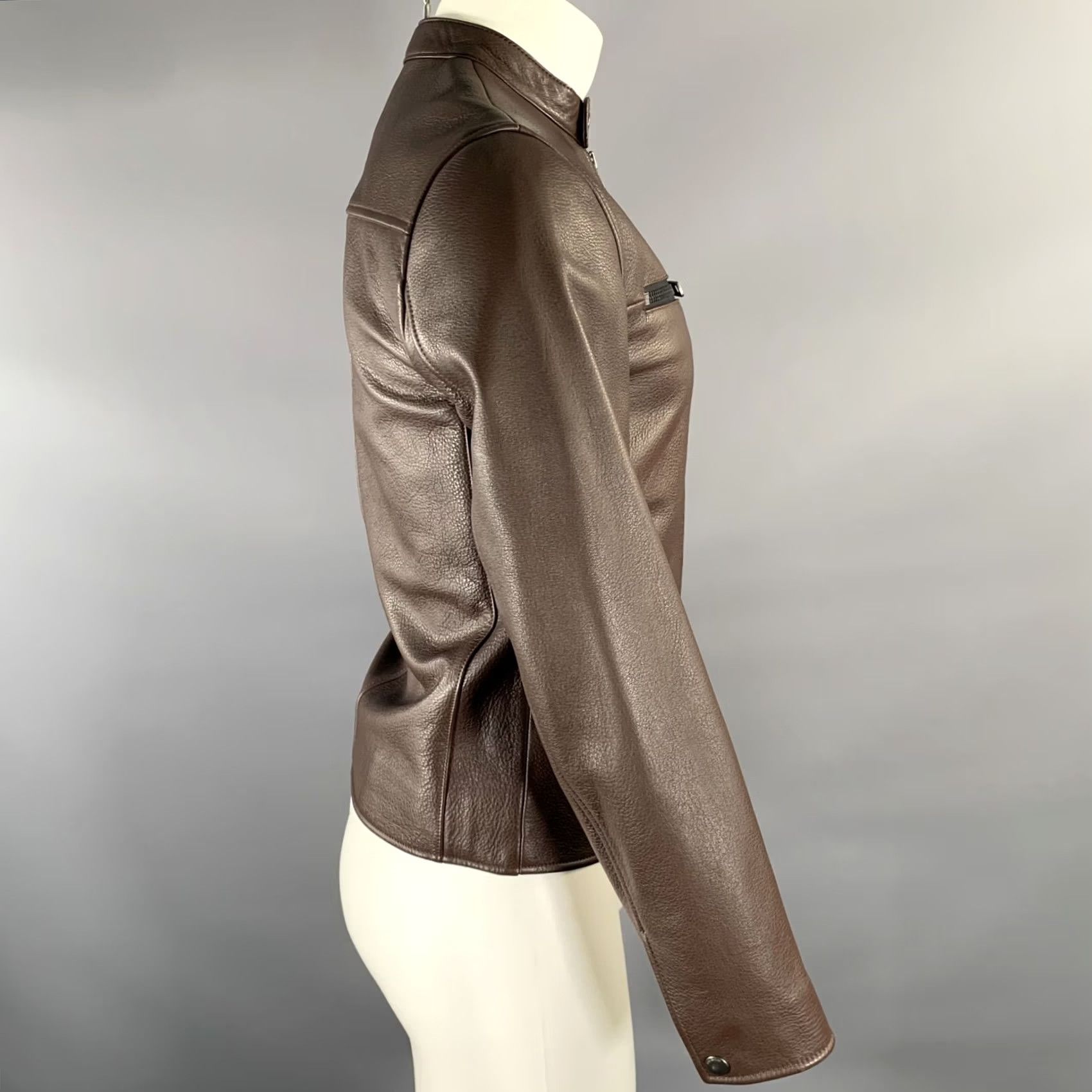 Coach COACH XS Brown Leather Moto Racer Jacket Men's Jacket Vintage? Size US XS / EU 42 / 0 - 3 Thumbnail