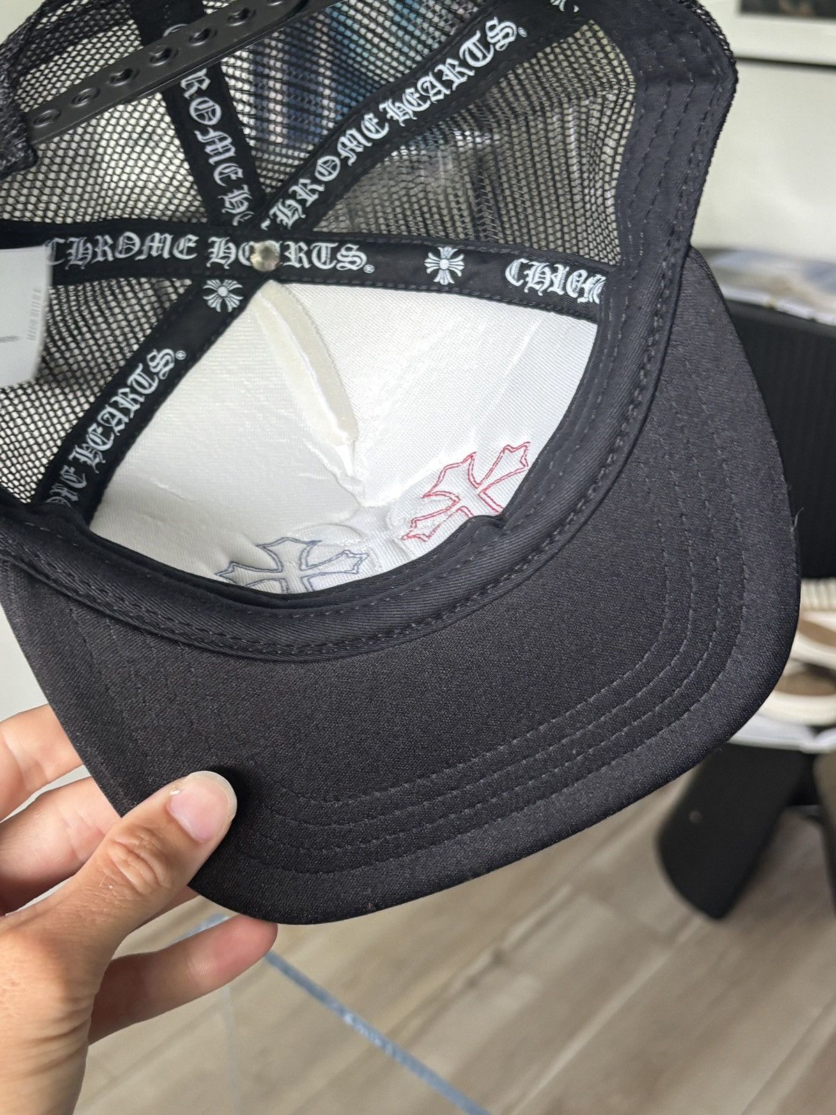 Chrome Hearts JULY 4th | BLUE + RED LEATHER CROSS PATCH HAT Size ONE SIZE - 8 Thumbnail