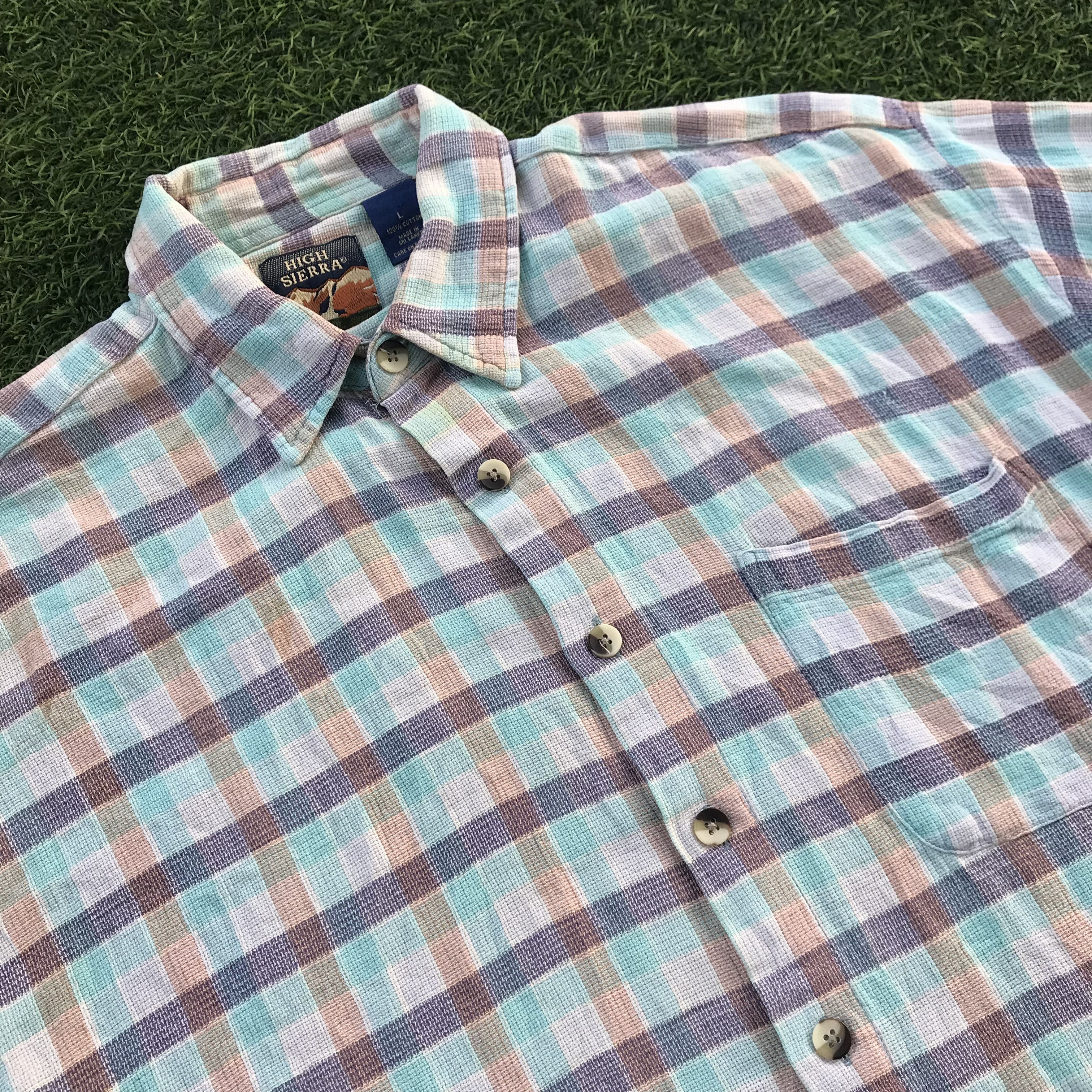 High Sierra × Sierra Designs High Sierra Button Up outdoor mountain casual Shirt short Size US L / EU 52-54 / 3 - 4 Thumbnail