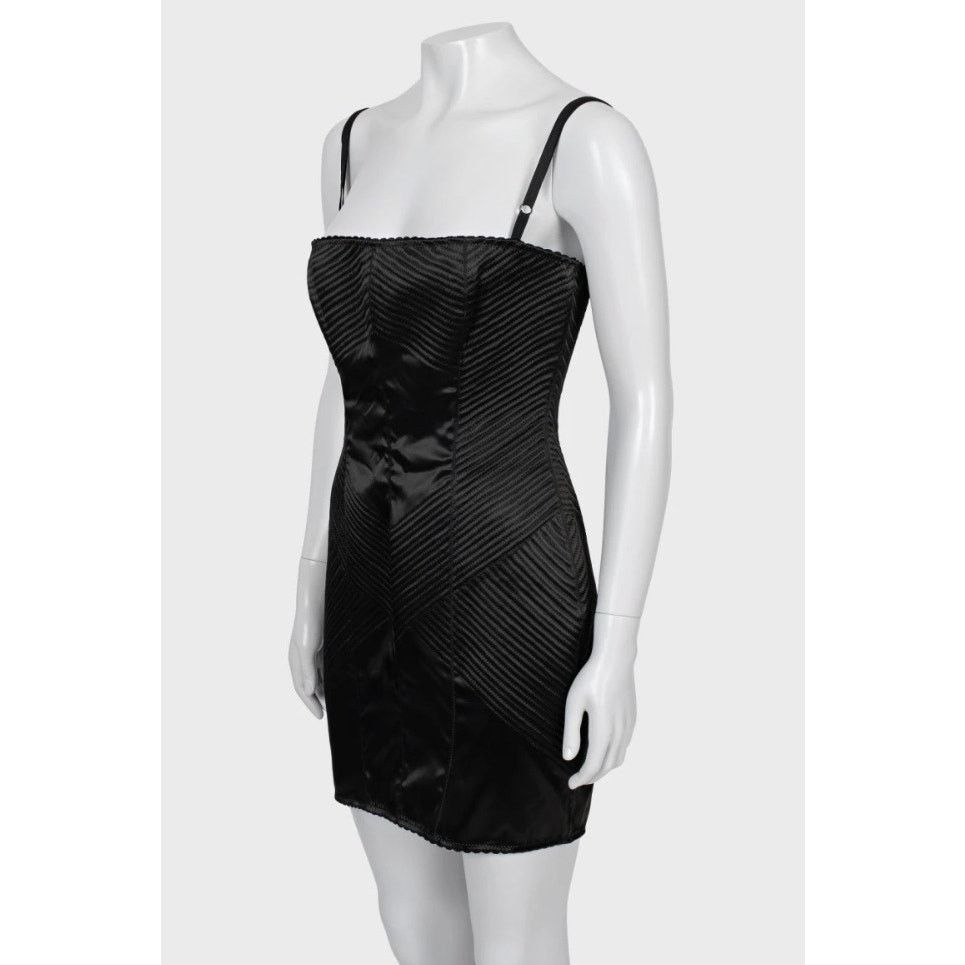 Dolce & Gabbana Dolce & Gabbana Black Acetate Fitted Dress Sz.46 Size XL / US 12-14 / IT 48-50 - 2 Thumbnail