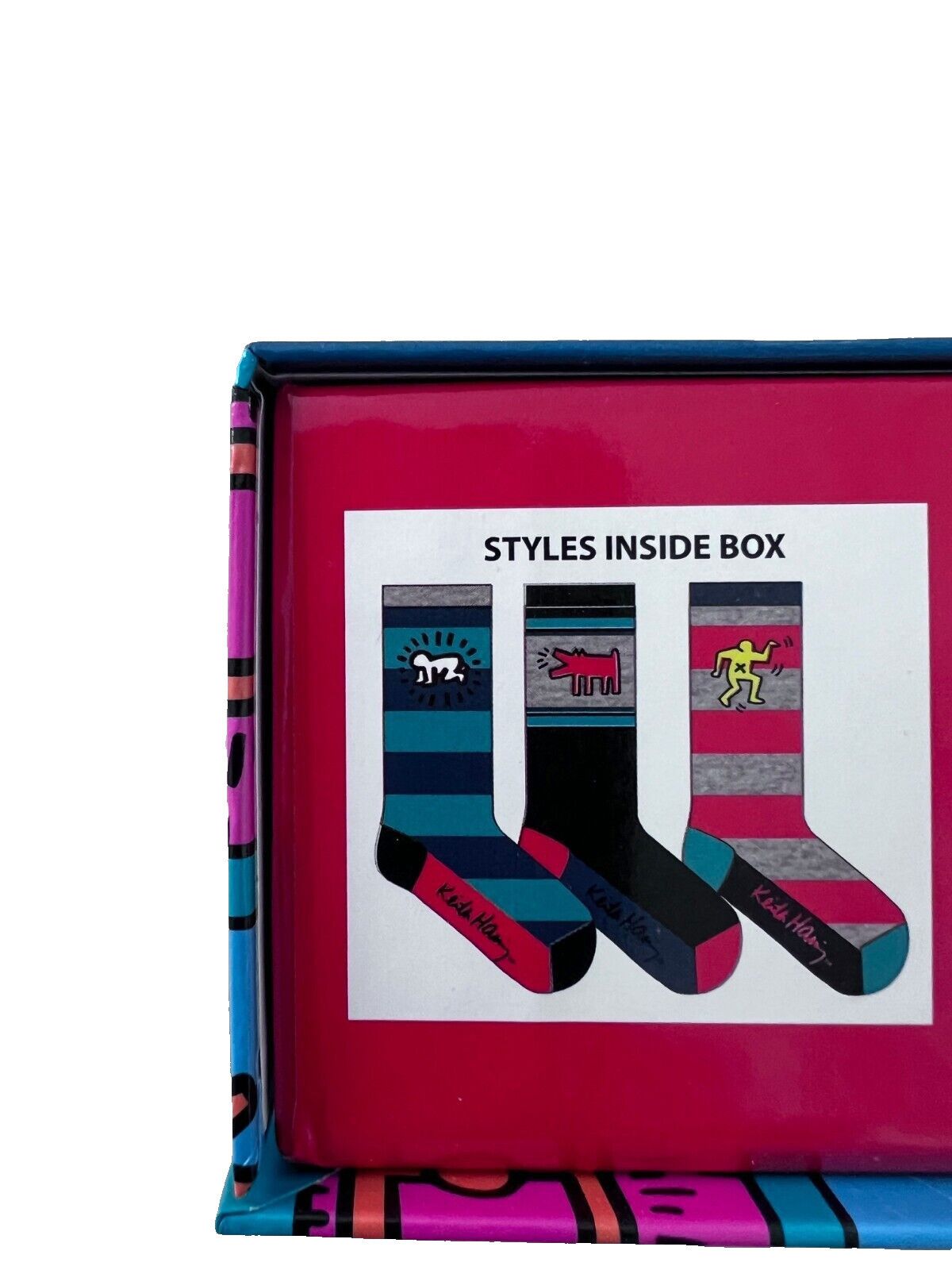 Other Keith Haring 3-Pack Crew Socks Stripe Multi Size ONE SIZE - 3 Thumbnail