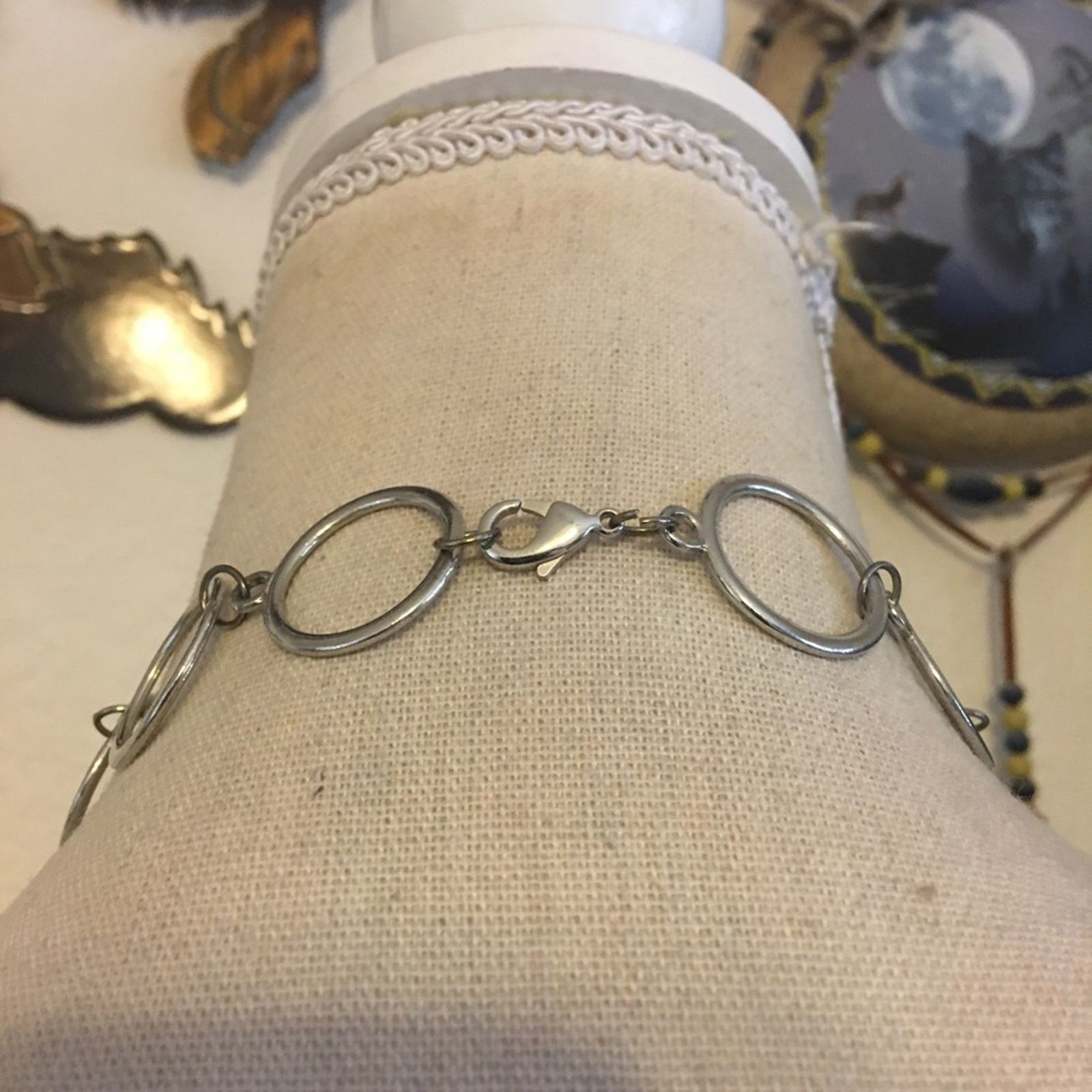 Jewelry Silver links with pearl accent long necklace Size ONE SIZE - 4 Thumbnail