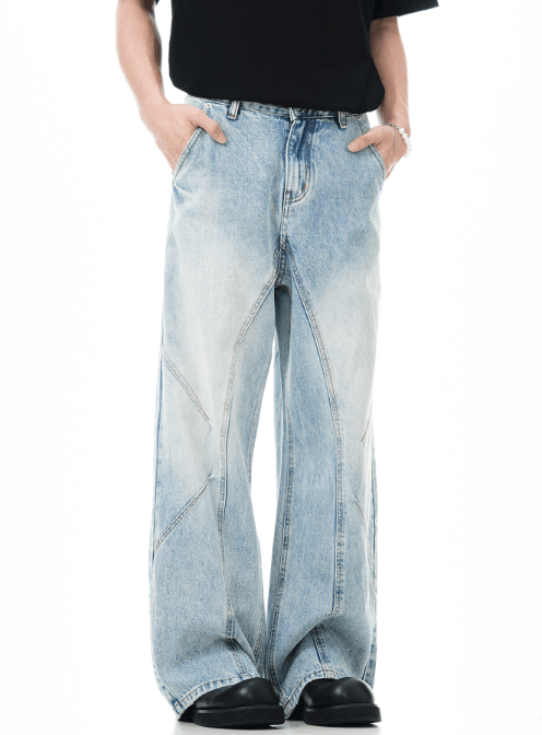 Japanese Brand × Jean American high street straight patchwork flared jeans Size US 32 / EU 48 - 3 Thumbnail