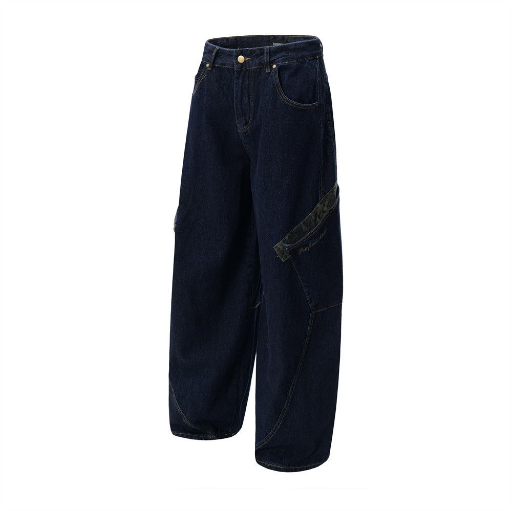 Japanese Brand × Vintage Men's loose wide-leg scimitar jeans with patch pockets Size US 34 / EU 50 - 2 Thumbnail