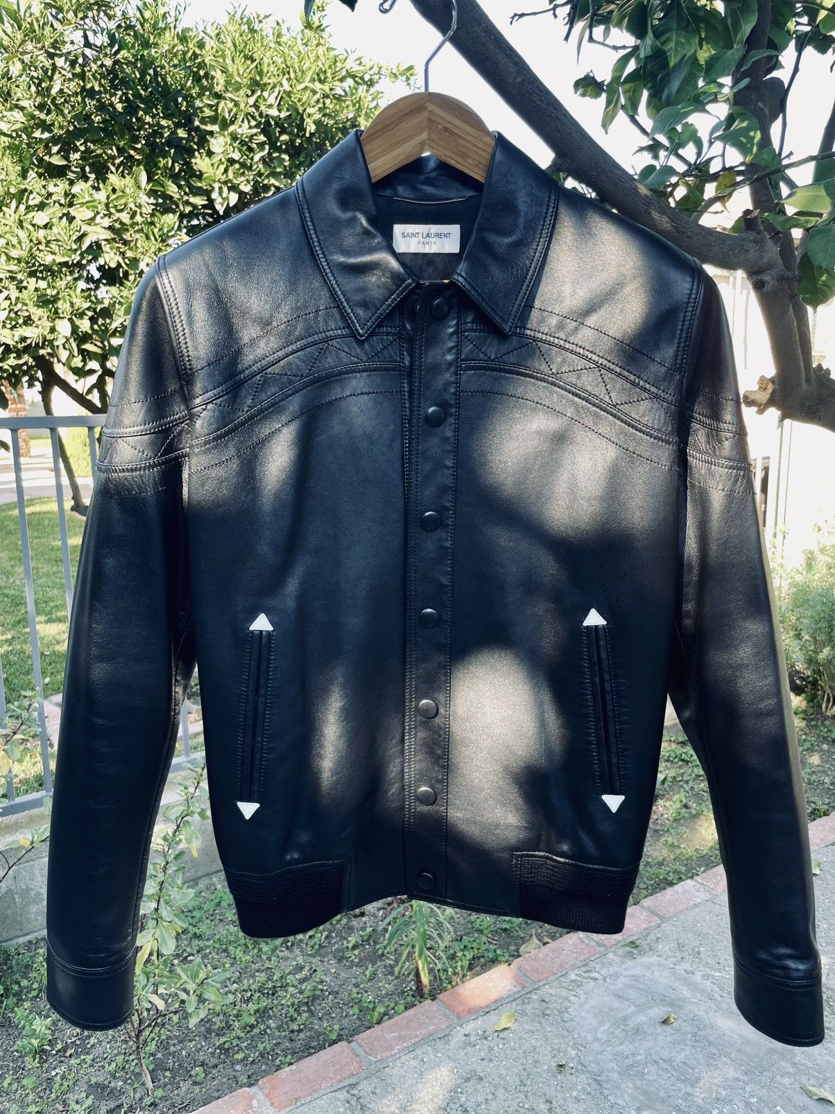 Saint Laurent Paris Saint Laurent Paris Western Lamb Leather Bomber Jacket Black Size US S / EU 44-46 / 1 - 11 Thumbnail