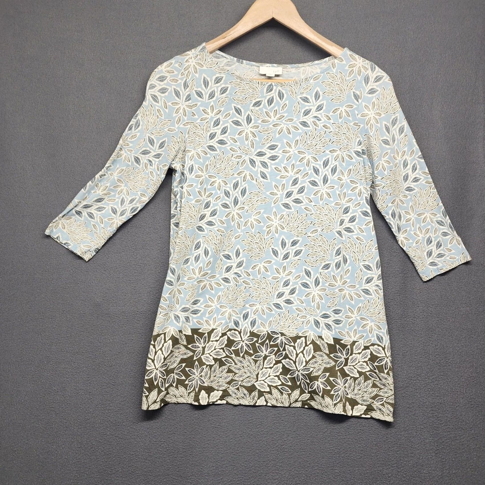 J. Jill J.Jill Top Womens Petite S Blue Floral Pullover T-Shirt Tunic Stretch Casual Boys Girls Mens Womens Size S / US 4 / IT 40 - 2 Thumbnail