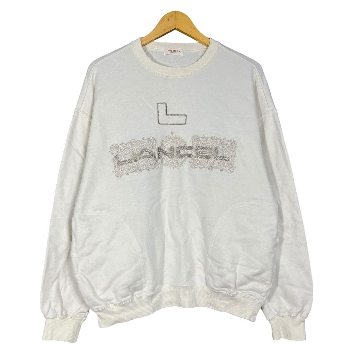 Lancel × Vintage Vintage Lancel Paris Embroidered Logo Sweatshirt Two Pocket Size US M / EU 48-50 / 2 - 1 Thumbnail