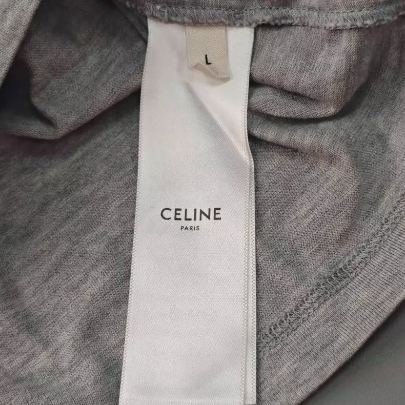 Celine Gray large logo short sleeve T-shirt Size L / US 10 / IT 46 - 6 Thumbnail