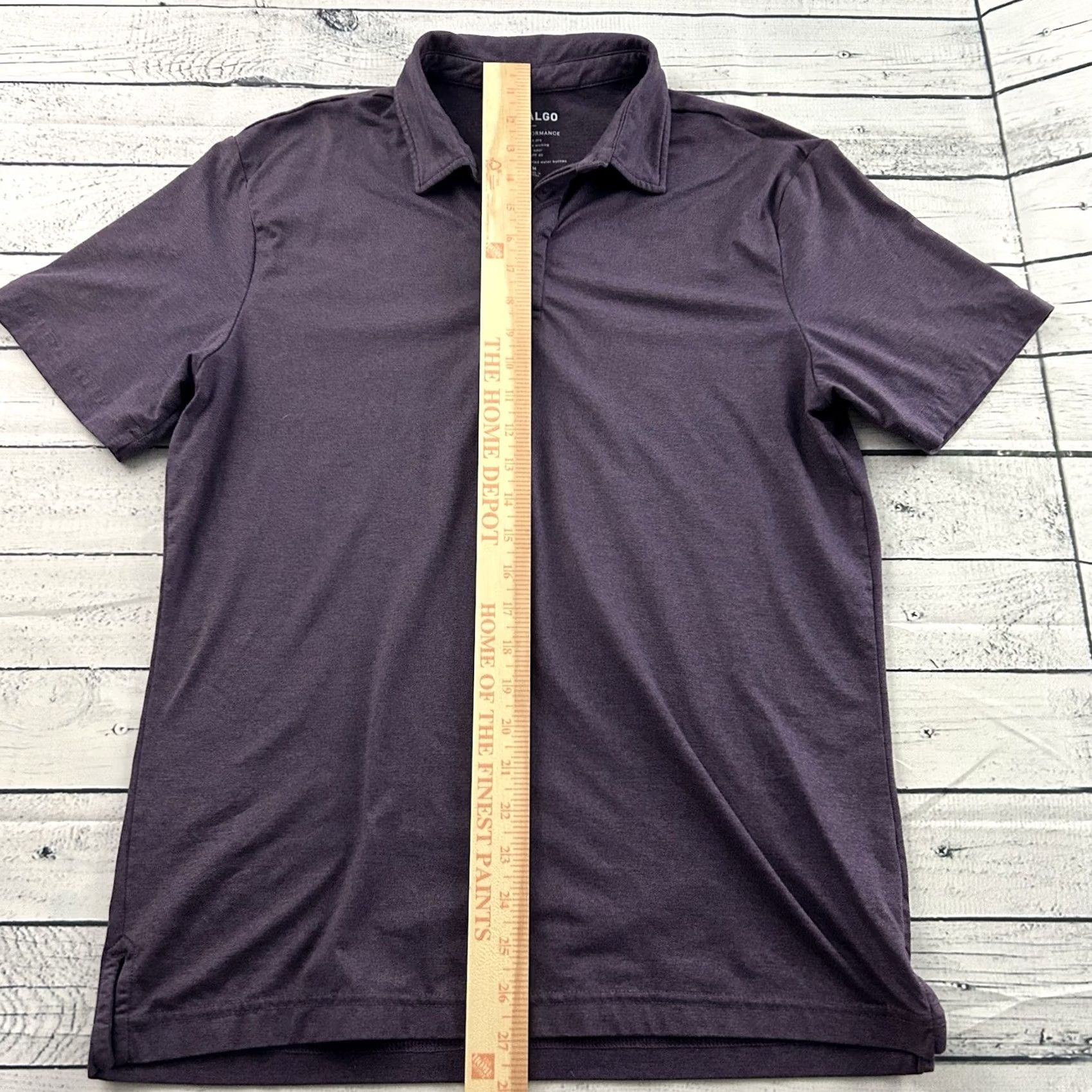 Vintage 01.Algo Performance Short Sleeve Button-Front Polo Shirt Mens M Purple Shirt Size US M / EU 48-50 / 2 - 3 Thumbnail