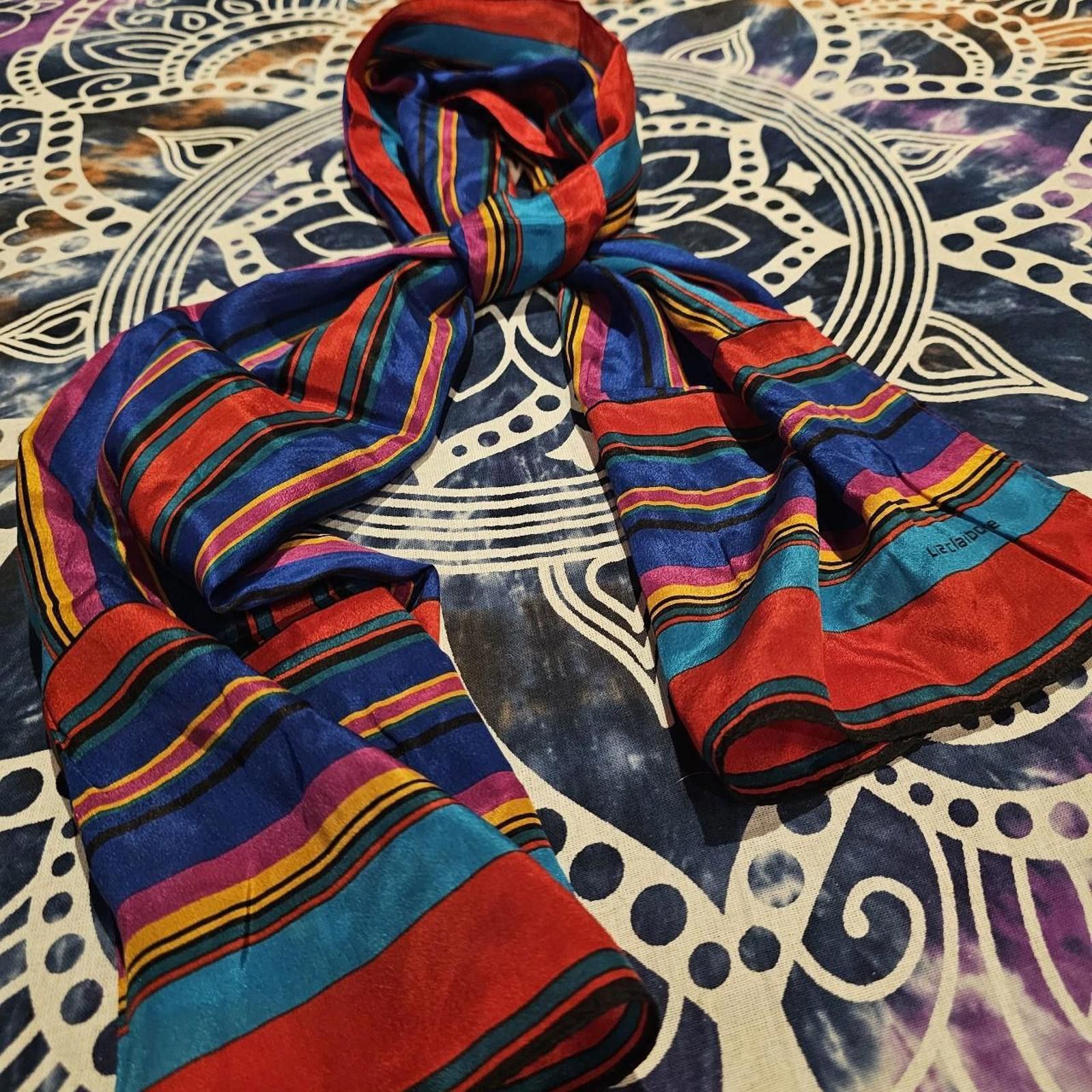 Designer Liz Claiborne Vintage Stripped Scarf Size ONE SIZE - 6 Thumbnail