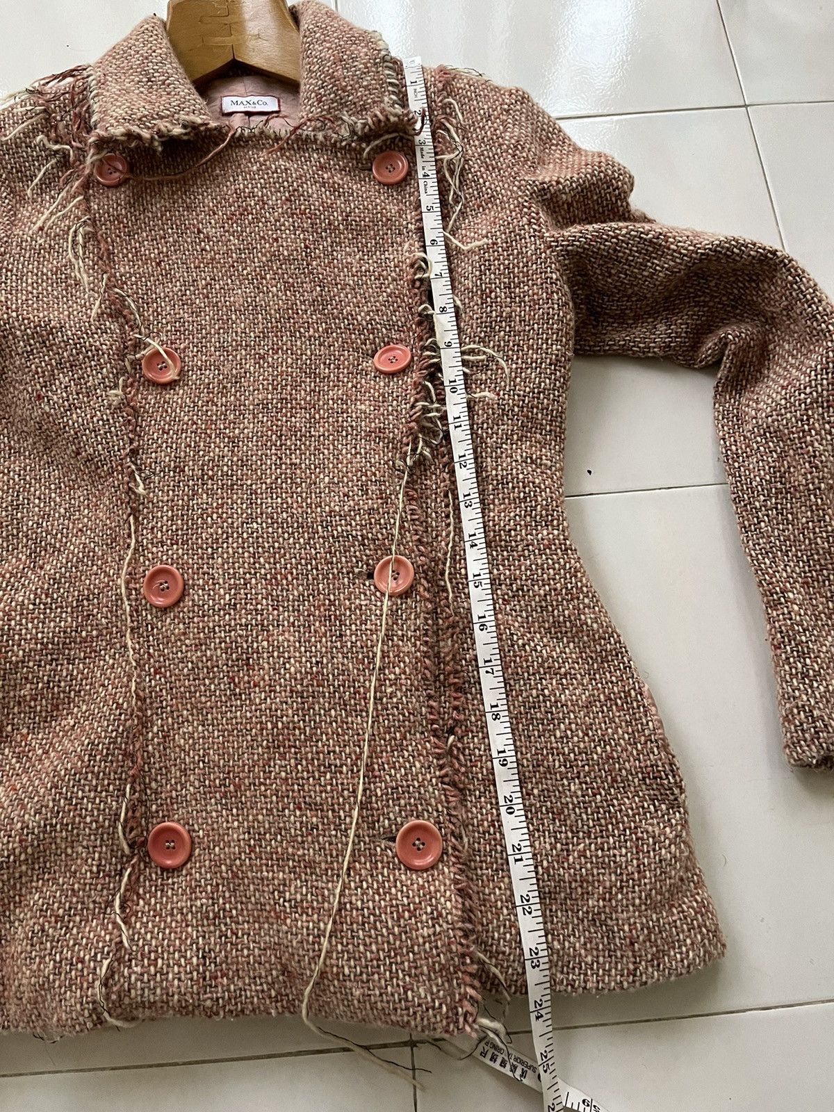 MAX&Co. × Max Mara Rare 💥 Max & Co by Max Mara Tweed Coat Size XS / US 0-2 / IT 36-38 - 11 Thumbnail