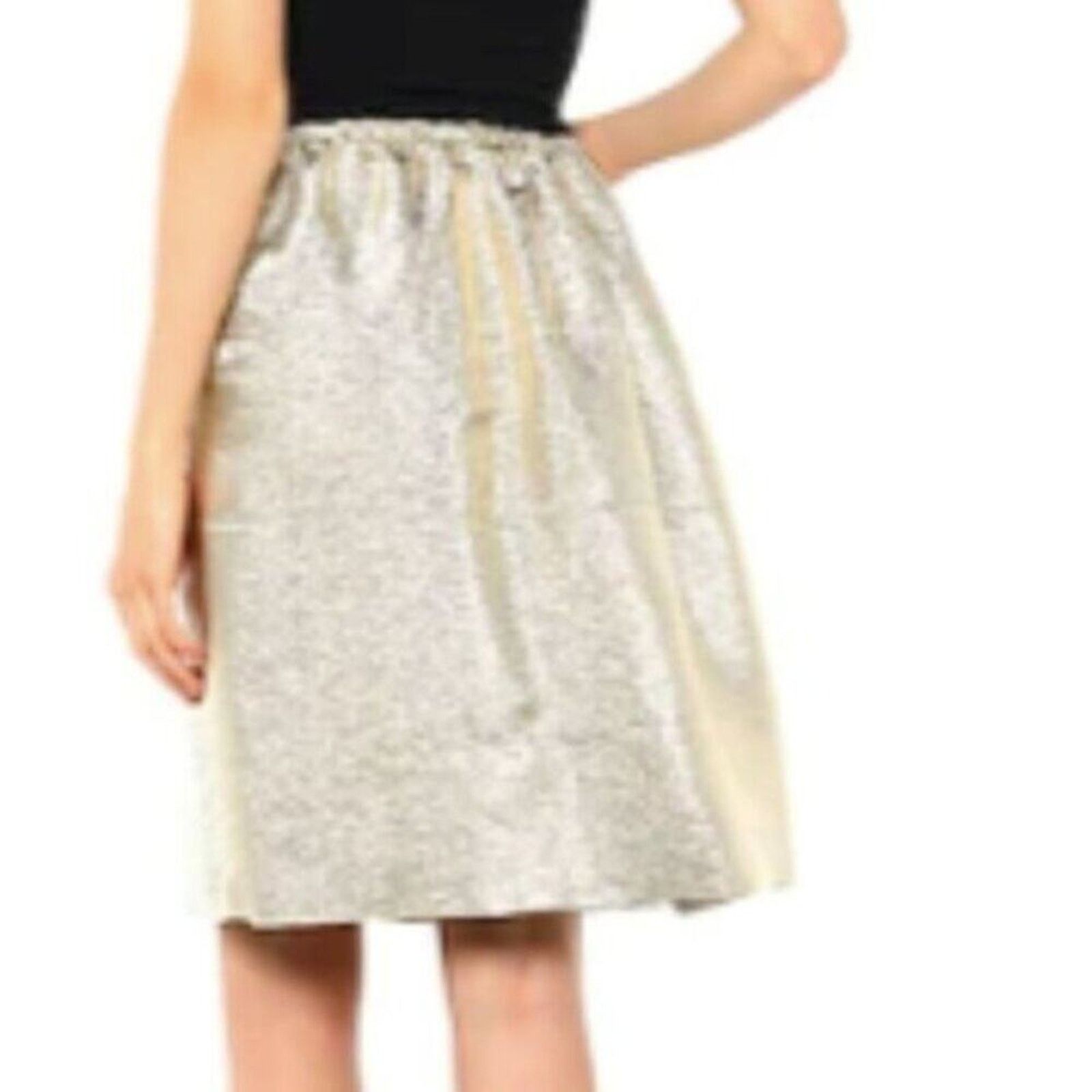 Stella McCartney Stella McCartney Lurex Gathered Brynn skirt Gold size 4 Size 26" / US 2 / IT 38 - 4 Thumbnail