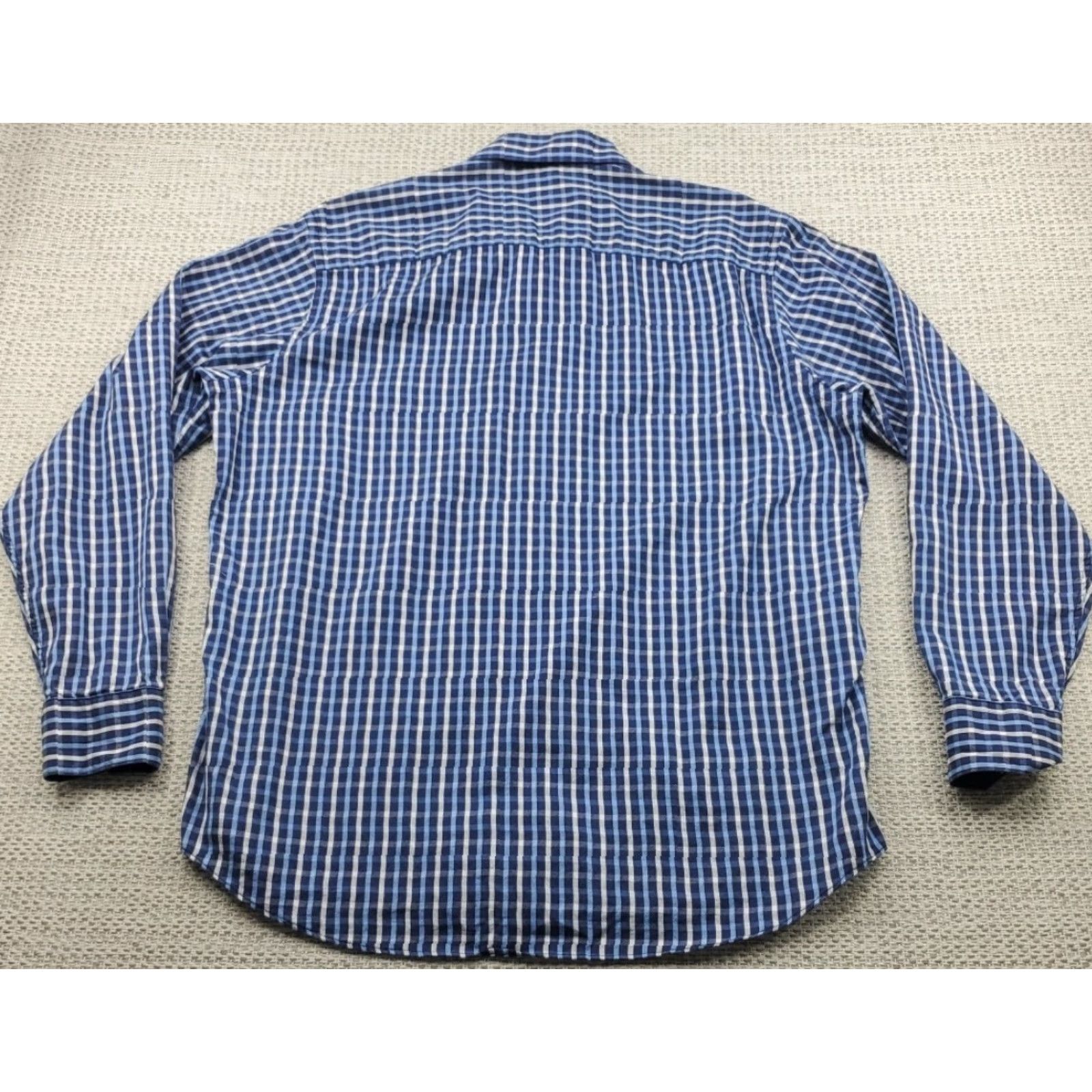 BUGATCHI VINTAGE not applicable; produce title: BUGATCHI Uomo Shirt Mens Large Blue Plaid Cotton Button Up Casual Classic Fit Size US L / EU 52-54 / 3 - 6 Thumbnail