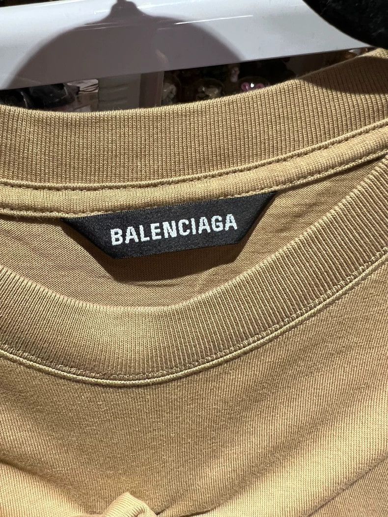 Balenciaga Balenciaga Khaki Embroidered BB Letter Short Sleeve New Si Size US XS / EU 42 / 0 - 3 Thumbnail
