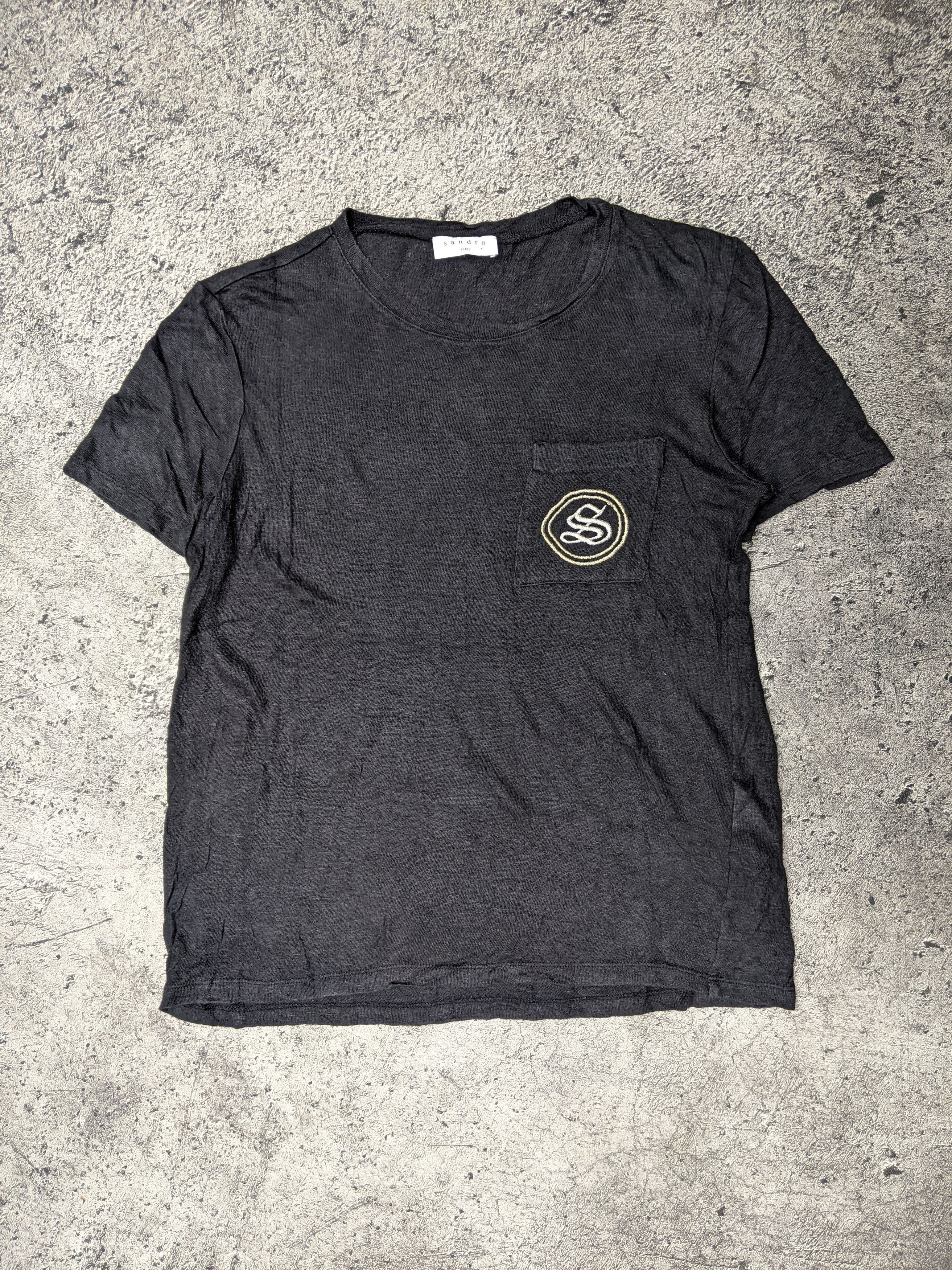 Sandro Sandro Paris Embroidery Pocket T shirt Size M / US 6-8 / IT 42-44 - 1 Thumbnail