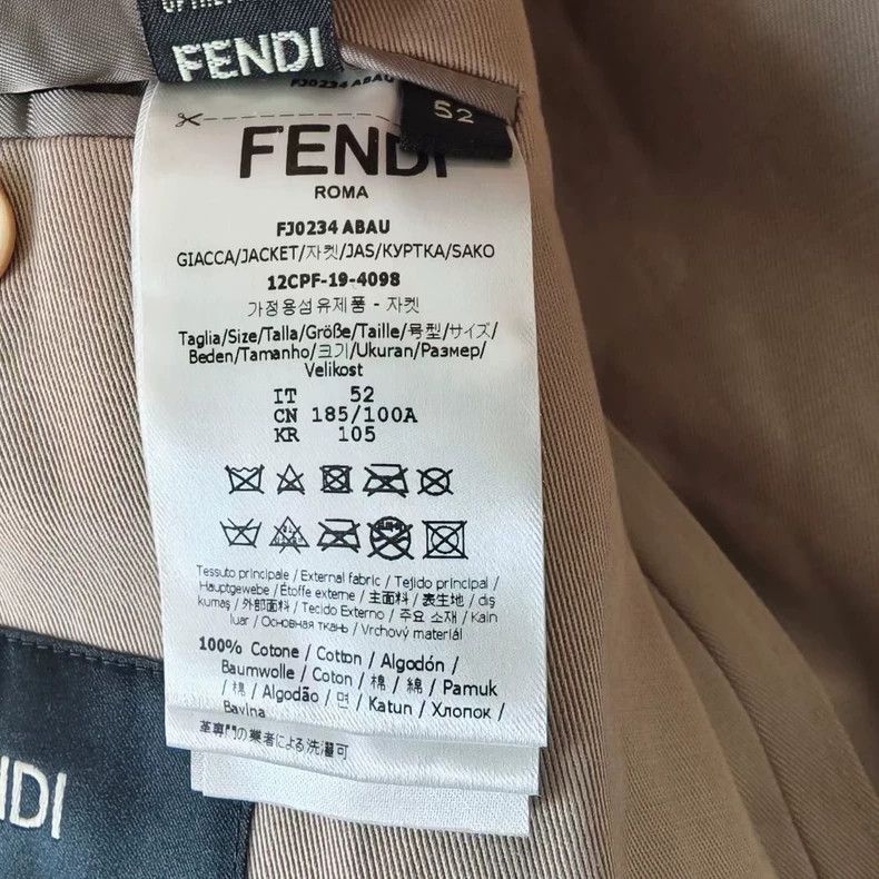 Fendi Fendi Lightly suede stitched suit Size 52S - 4 Thumbnail