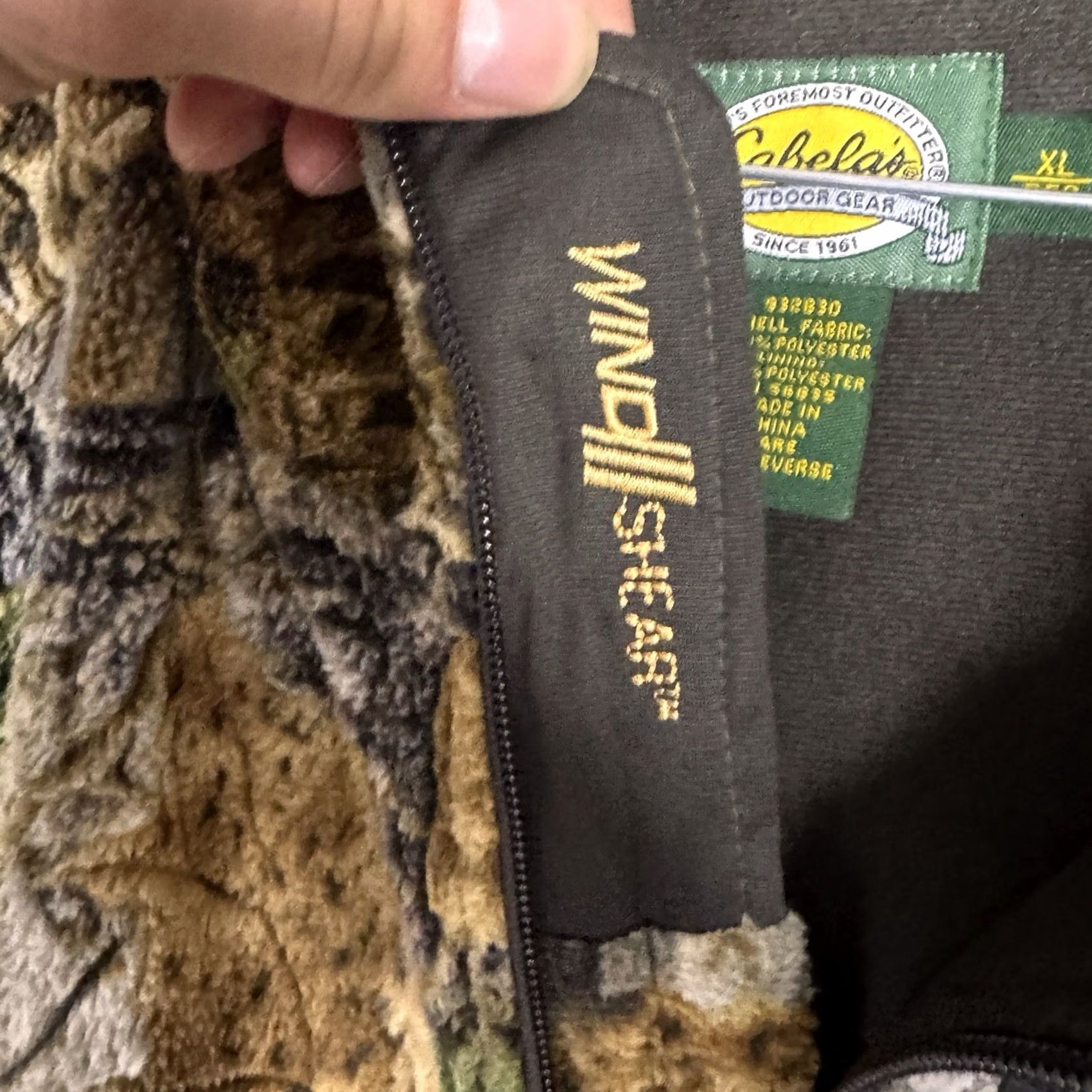 Vintage VINTAGE Cabela's Wind Shear Jacket Mens XL Camouflage 1/2 Zip Berber Seclusion 3D Windproof Size US XL / EU 56 / 4 - 4 Thumbnail