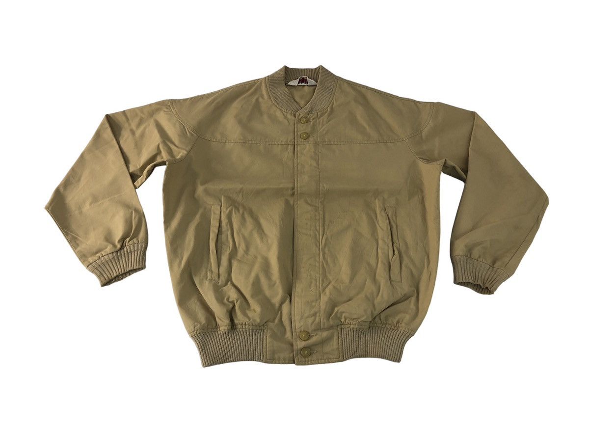 Mcgregor 90s McGregor Sportswear Beige Bomber Simple Varsity Jacket