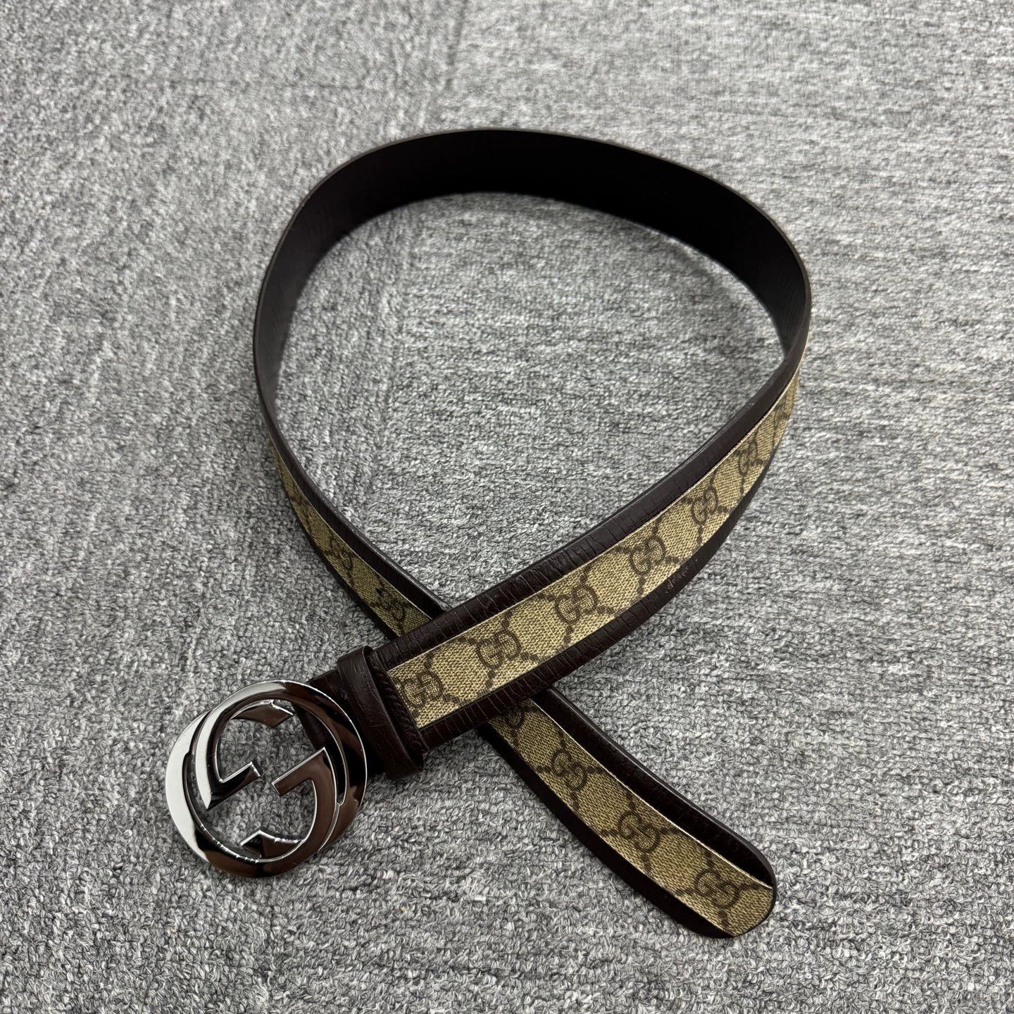 Gucci GUCCI Brown Fabric Leather Belt - dmc Size ONE SIZE - 1 Thumbnail