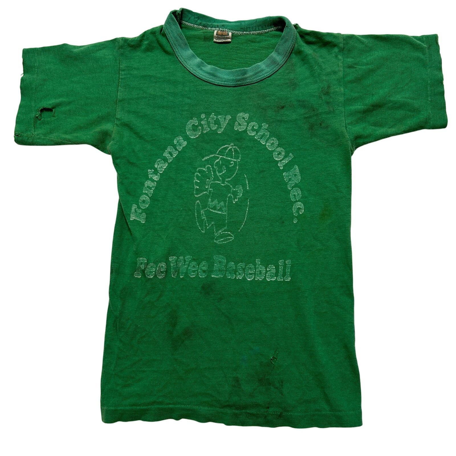 Other VTG 60s Charlie Brown Distressed Ringer T-Shirt Green Kids M Size US M / EU 48-50 / 2 - 1 Thumbnail