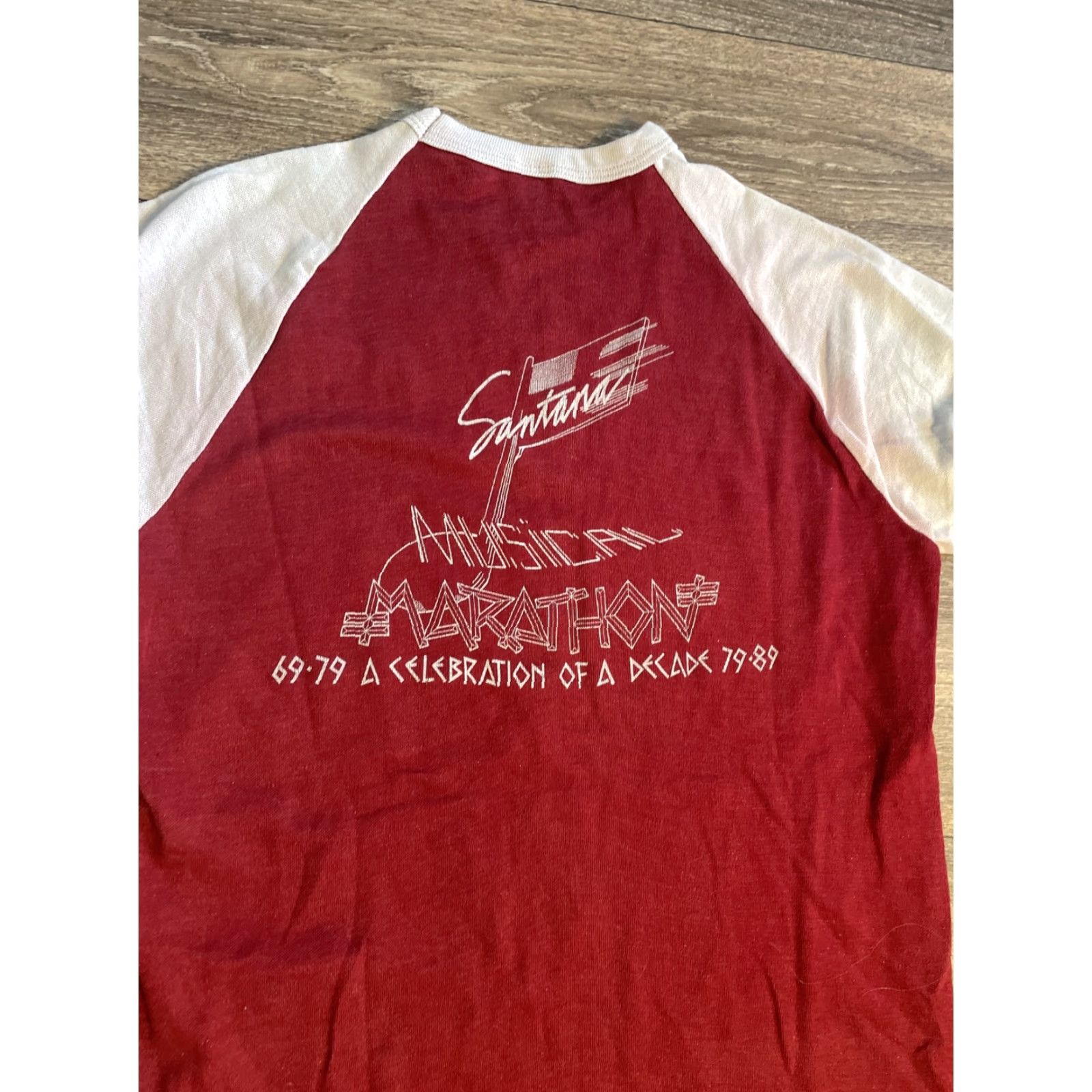Vintage VINTAGE Santana 1989 Musical Marathon Classic Rock Raglan T-Shirt L Red Unisex Adults Mens Womens (adjusted to fit) Size US L / EU 52-54 / 3 - 4 Thumbnail