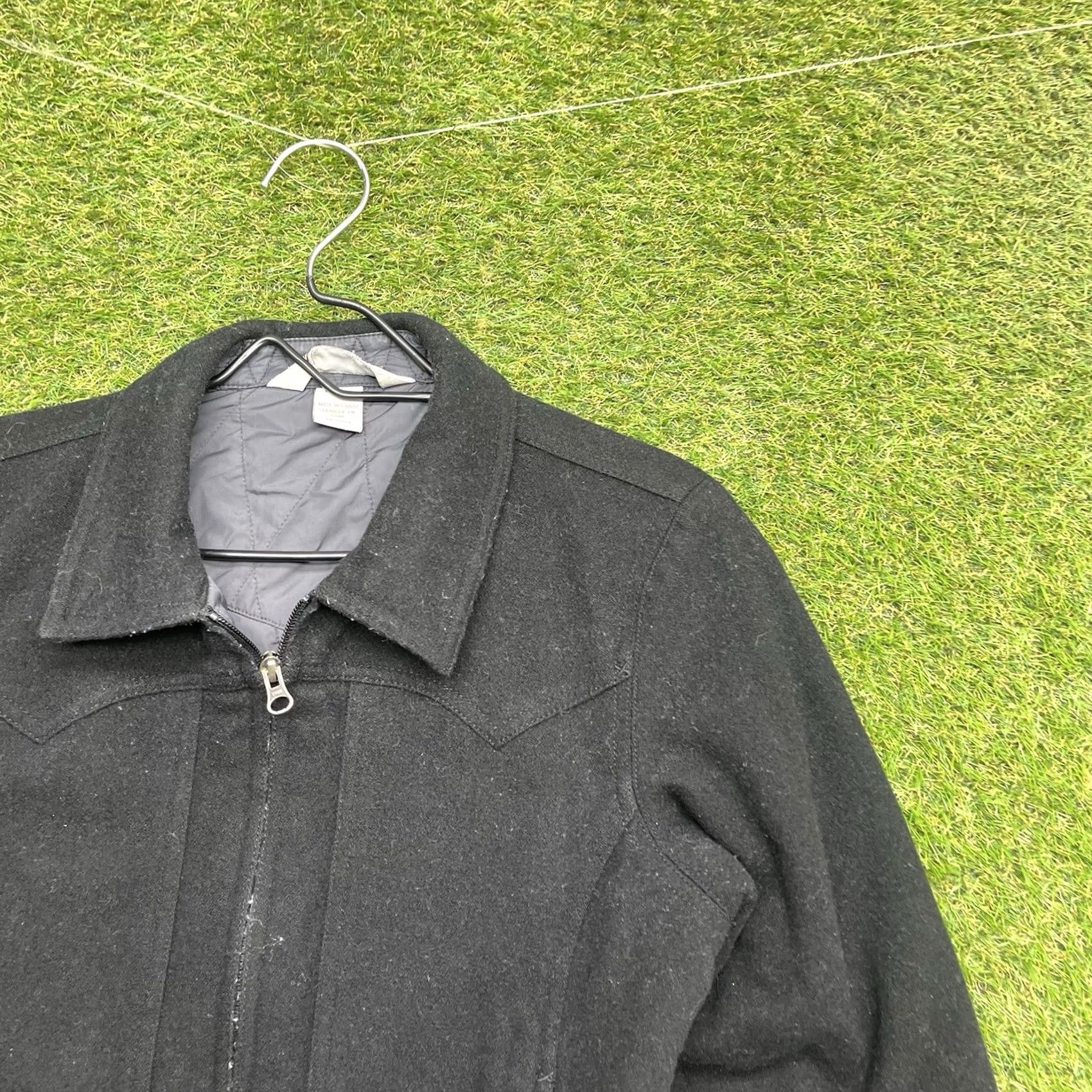 Vintage Cloudveil Wool Jacket Womens Small Black Full Zip Lined Wool Blend Blazer Buttonless Mid-Length Flat-Lelled Casual Coat Mens Womens Girls? Size S / US 4 / IT 40 - 2 Thumbnail