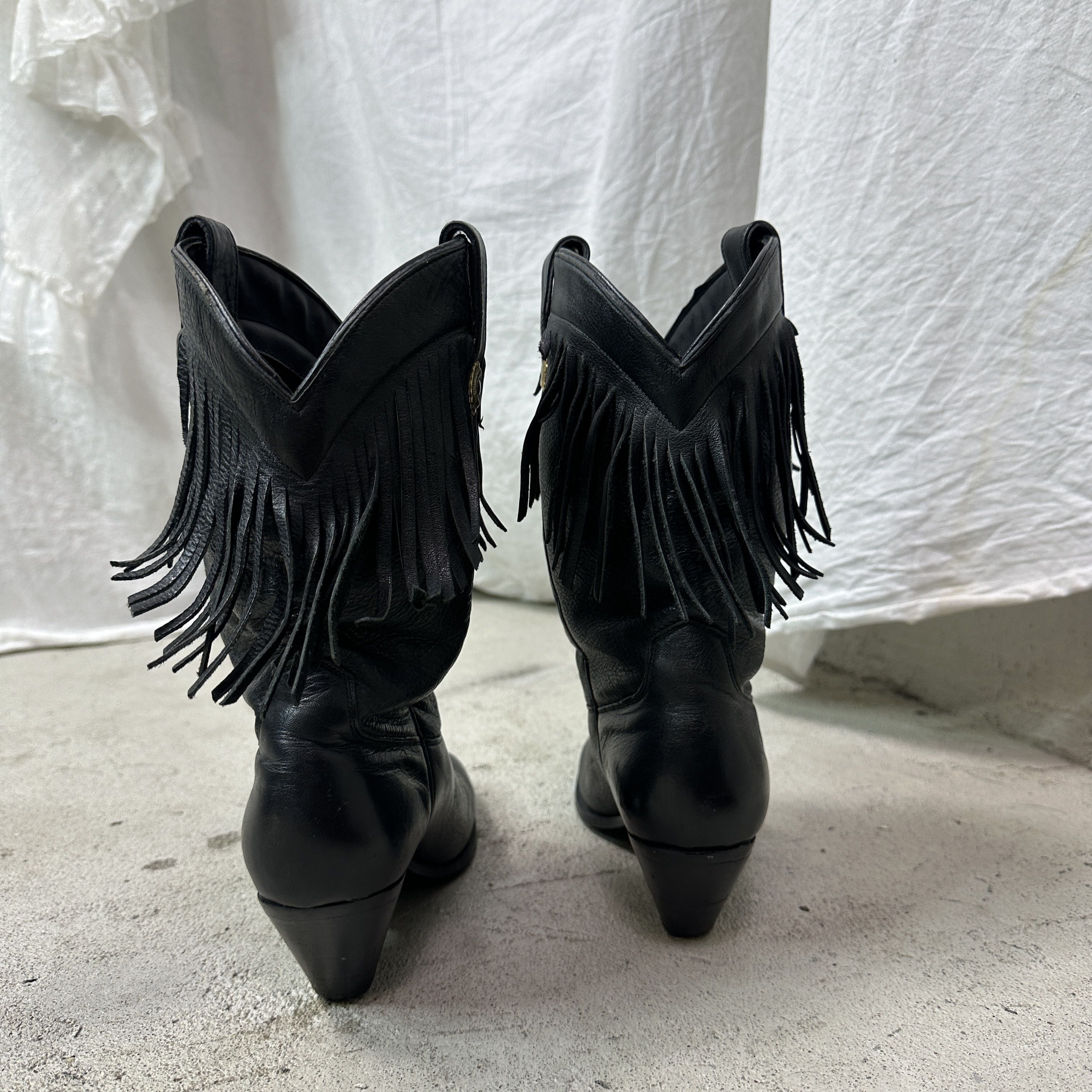 Vintage Vintage Leather Western Fringe Cowboy Boots Y2K Size US 7.5 / IT 37.5 - 4 Thumbnail