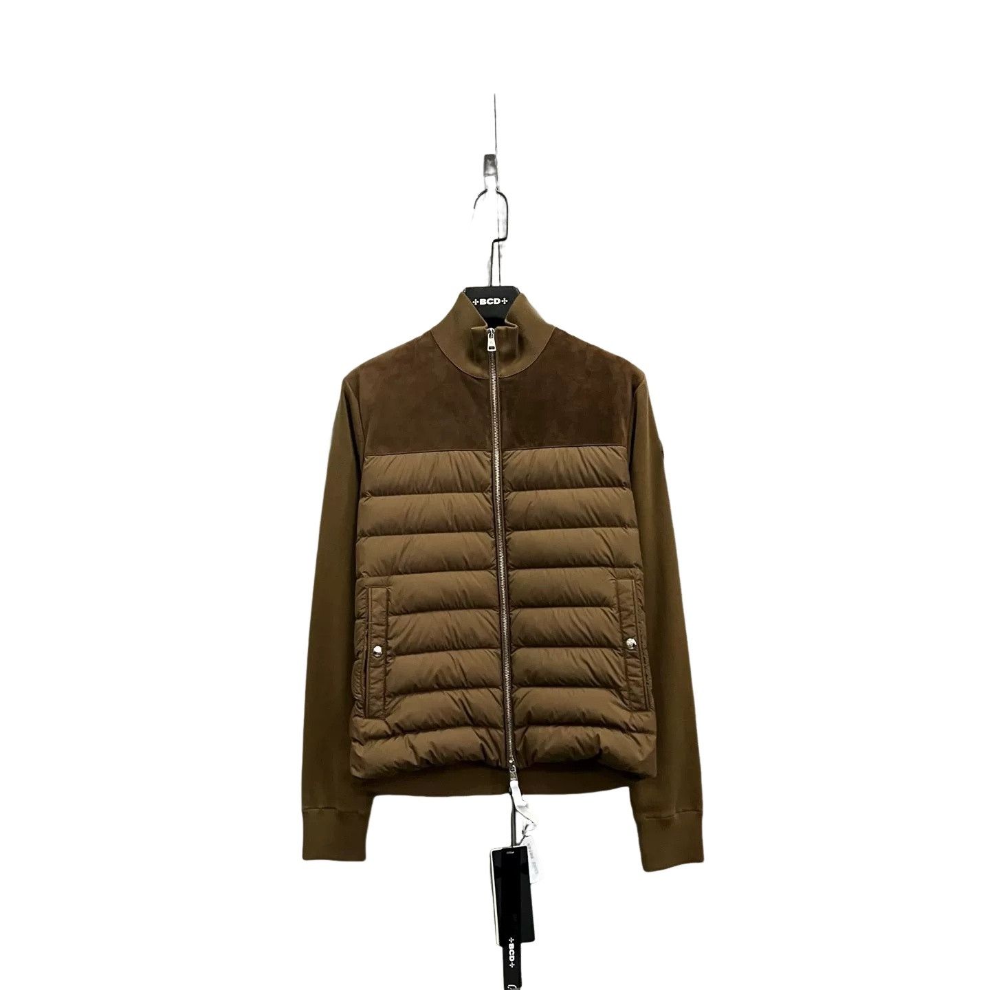 Moncler Moncler Suede Paneled Down Cardigan Jacket Size M Size US M / EU 48-50 / 2 - 1 Thumbnail