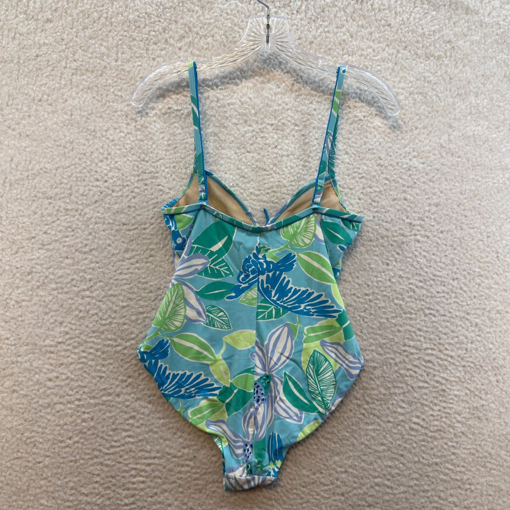 Lilly Pulitzer Lilly Pulitzer Swimsuit Monokini One Piece Bikini 6 Blue Floral Hawaiian Women Girls Mens Womens Size ONE SIZE - 2 Thumbnail