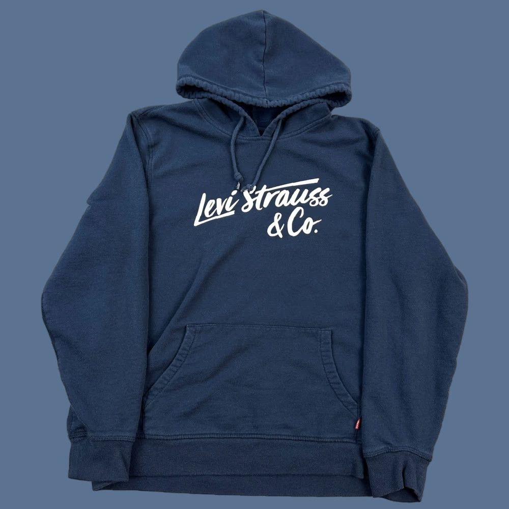 Levi's VINTAGE Levis Hoodie Mens Large Navy Fleece Graphic Logo Red Tab Pullover Outdoor Size US L / EU 52-54 / 3 - 1 Thumbnail
