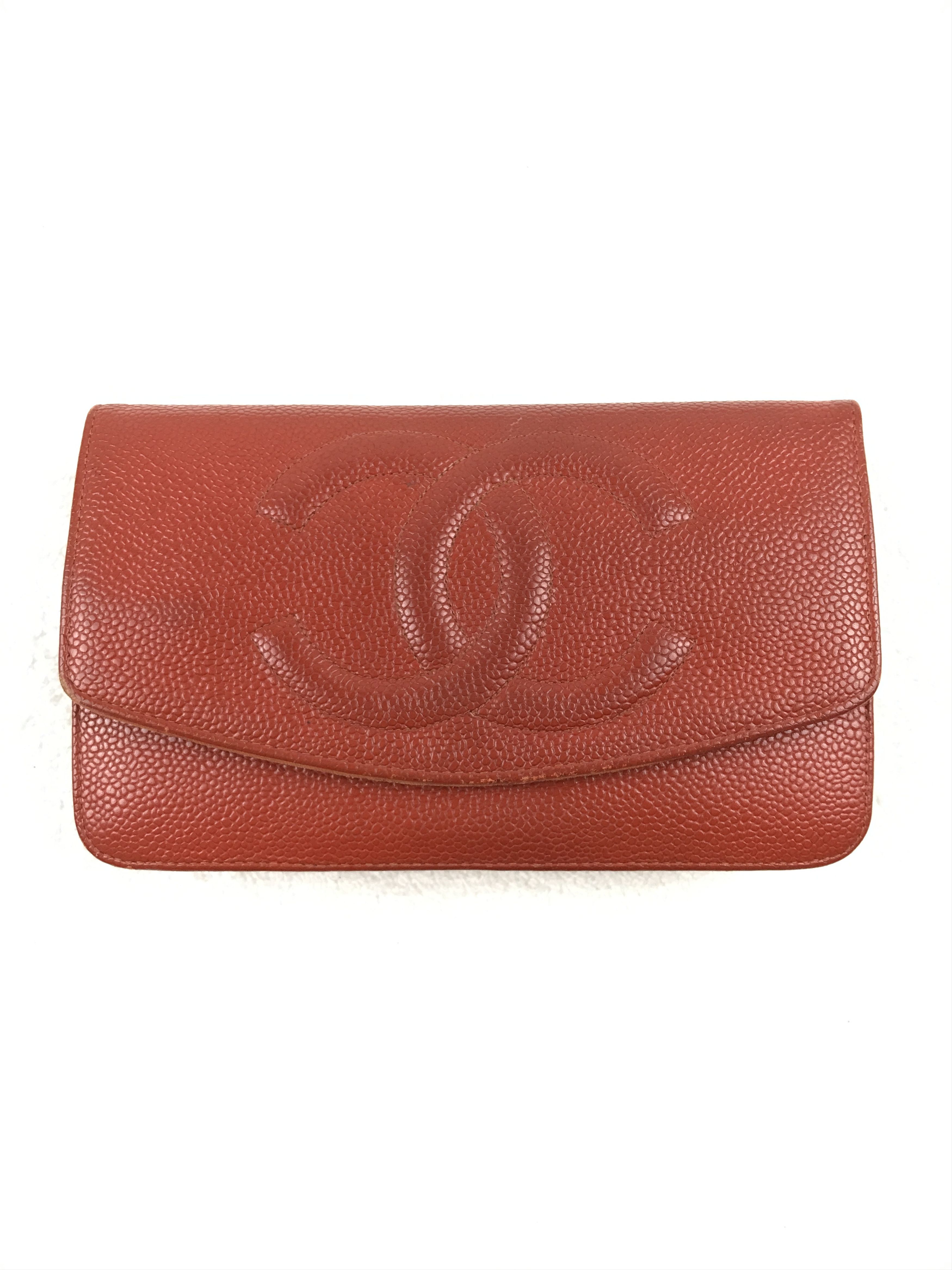 Chanel Vintage Chanel Brown Caviar CC Logo Timeless Wallet Size ONE SIZE - 1 Thumbnail