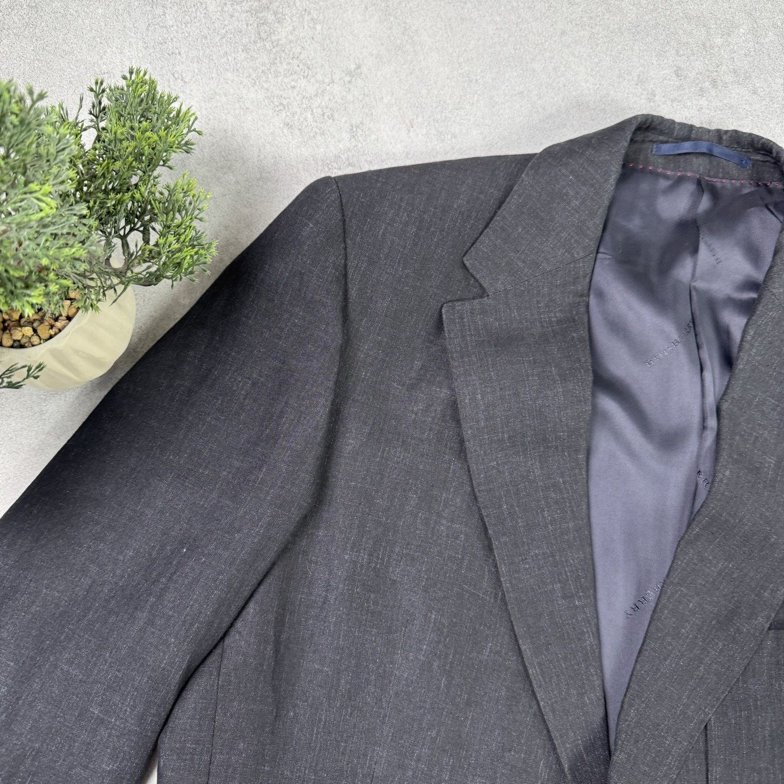 Burberry Burberry Men Linen Blazer Size 50 Black Size 40R - 2 Thumbnail