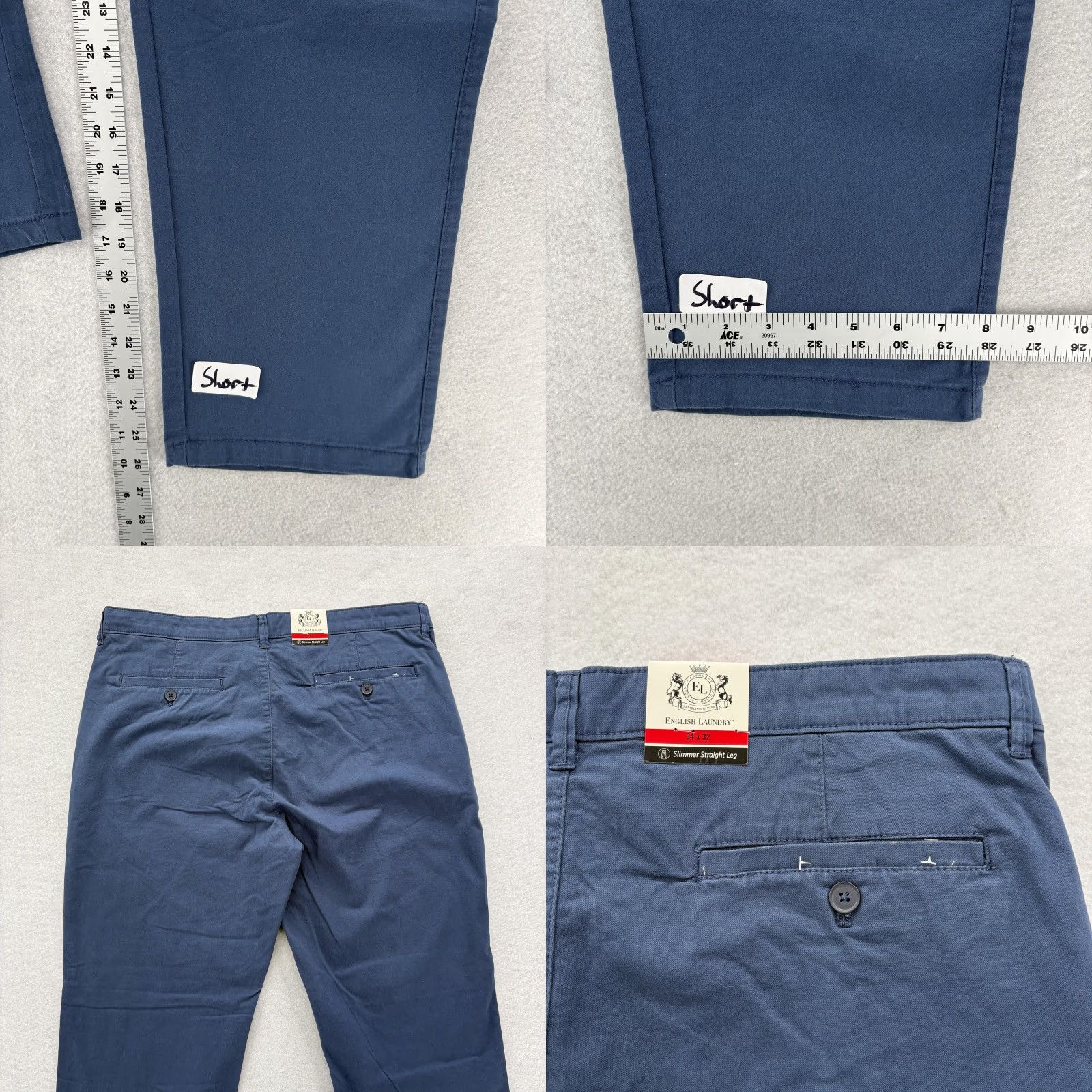 English Laundry English Laundry Pants Mens 34x26 Blue Slimmer Straight Leg Chino Casual Comfort Size US 34 / EU 50 - 8 Thumbnail