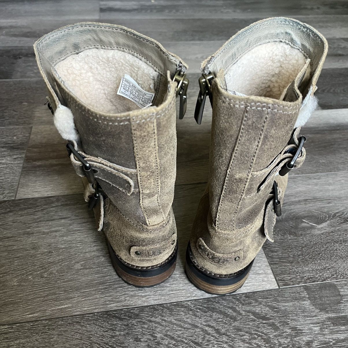 Ugg UGG Niels II Dove Leather Faux Fur Boots Dove Suede Shearli Size US 8.5 / IT 38.5 - 4 Thumbnail