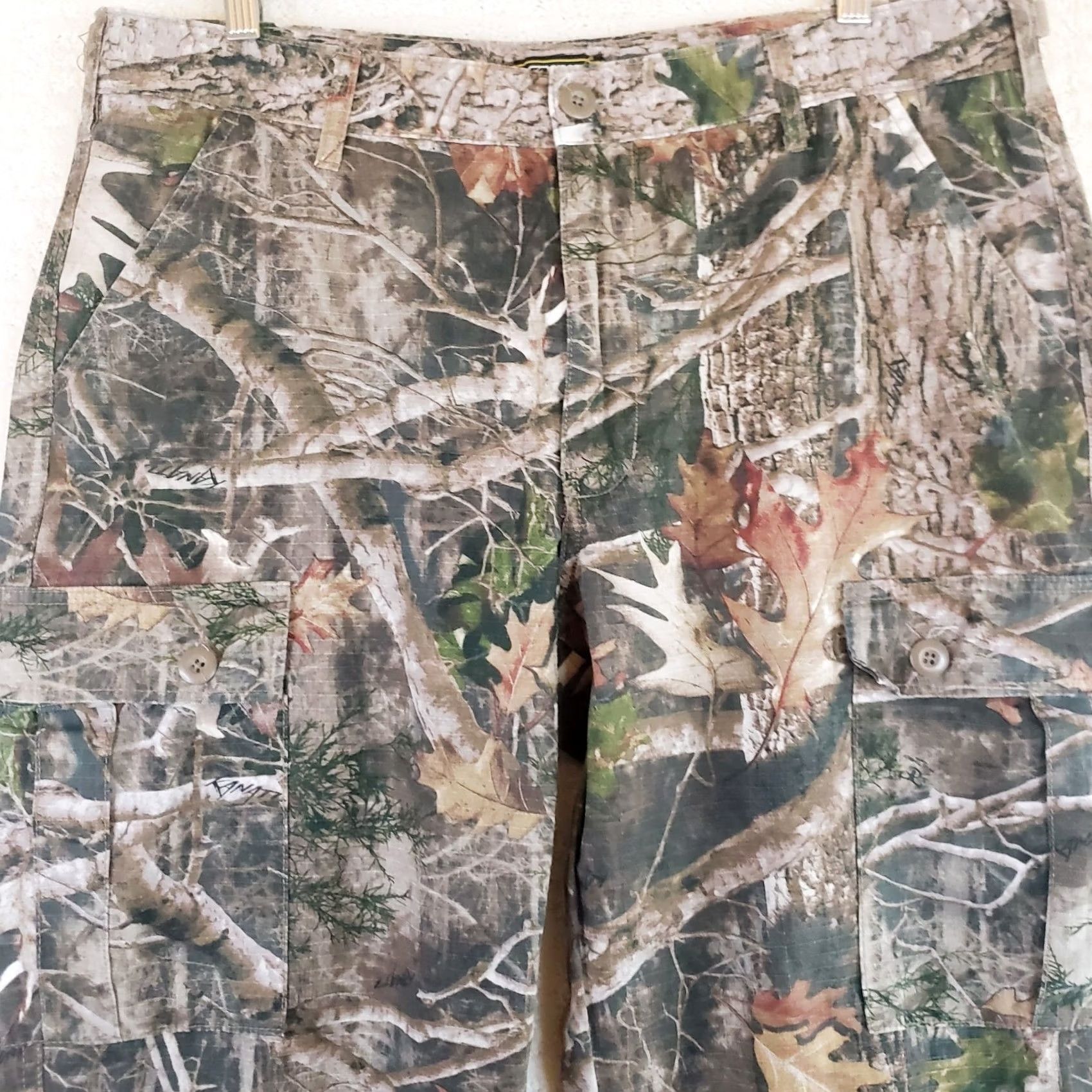 Hunter Ridge Hunter Pants Mens Large Brown TrueTimber Camouflage Cargo Straight Leg Tie Size US 33 - 4 Thumbnail