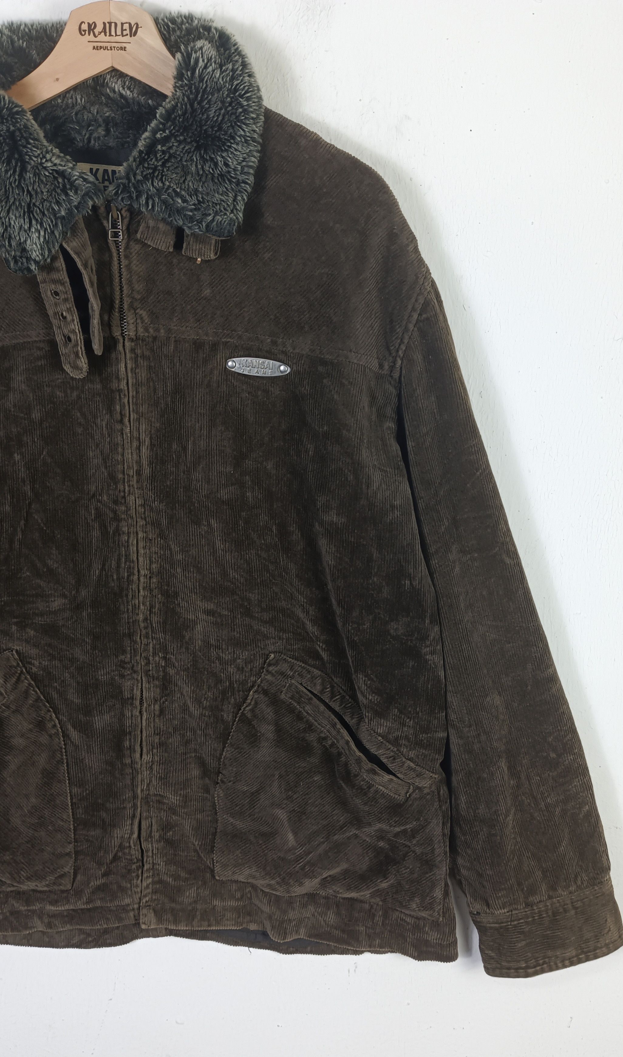 Kansai Yamamoto Kansai Jeans by Kansai Yamamoto Fur Faux Coduroy Jacket Size US L / EU 52-54 / 3 - 5 Thumbnail